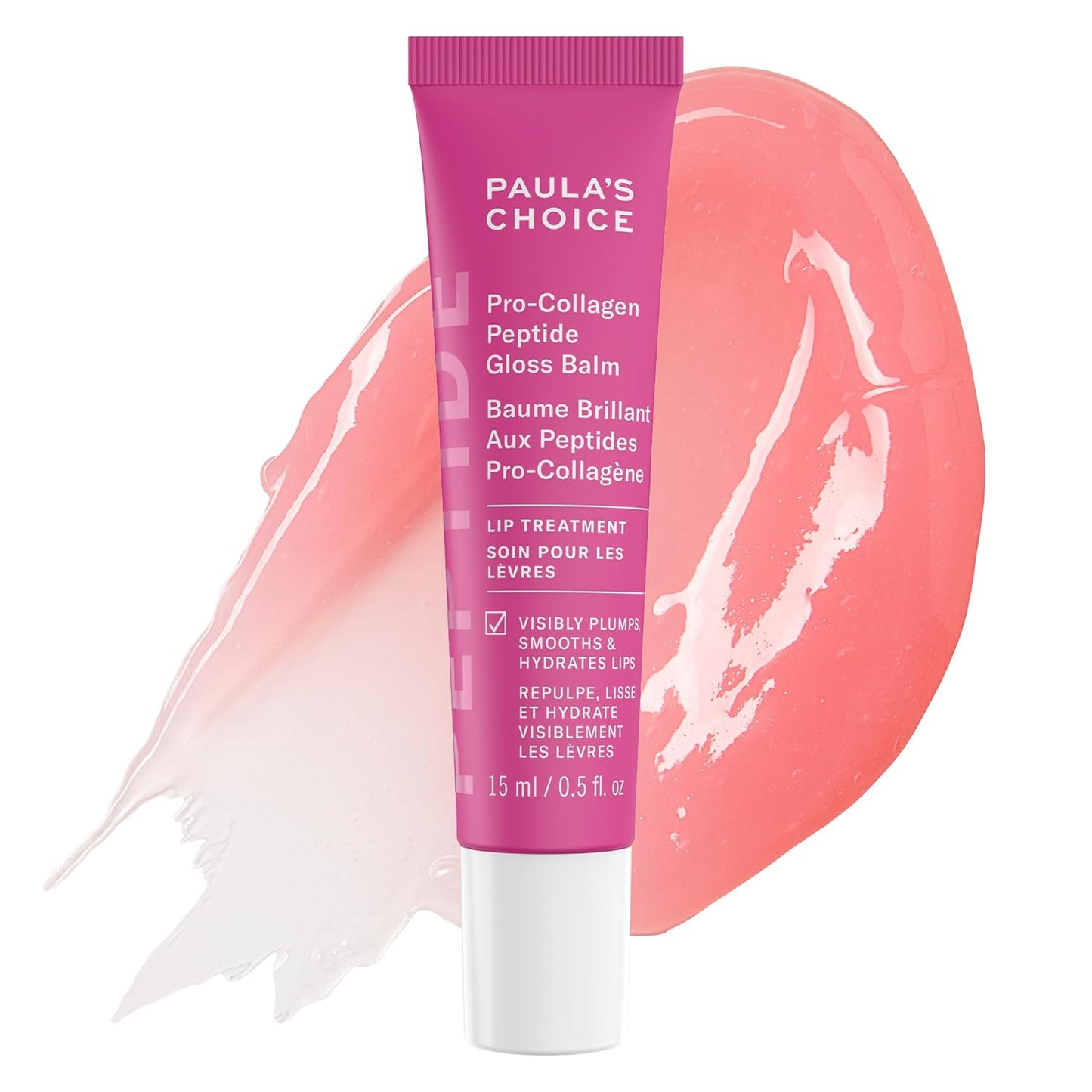 Pro-Collagen Peptide Gloss Lip Balm - Hydrating & Non-Sticky Formula | Sheer Tint for Fuller Lips