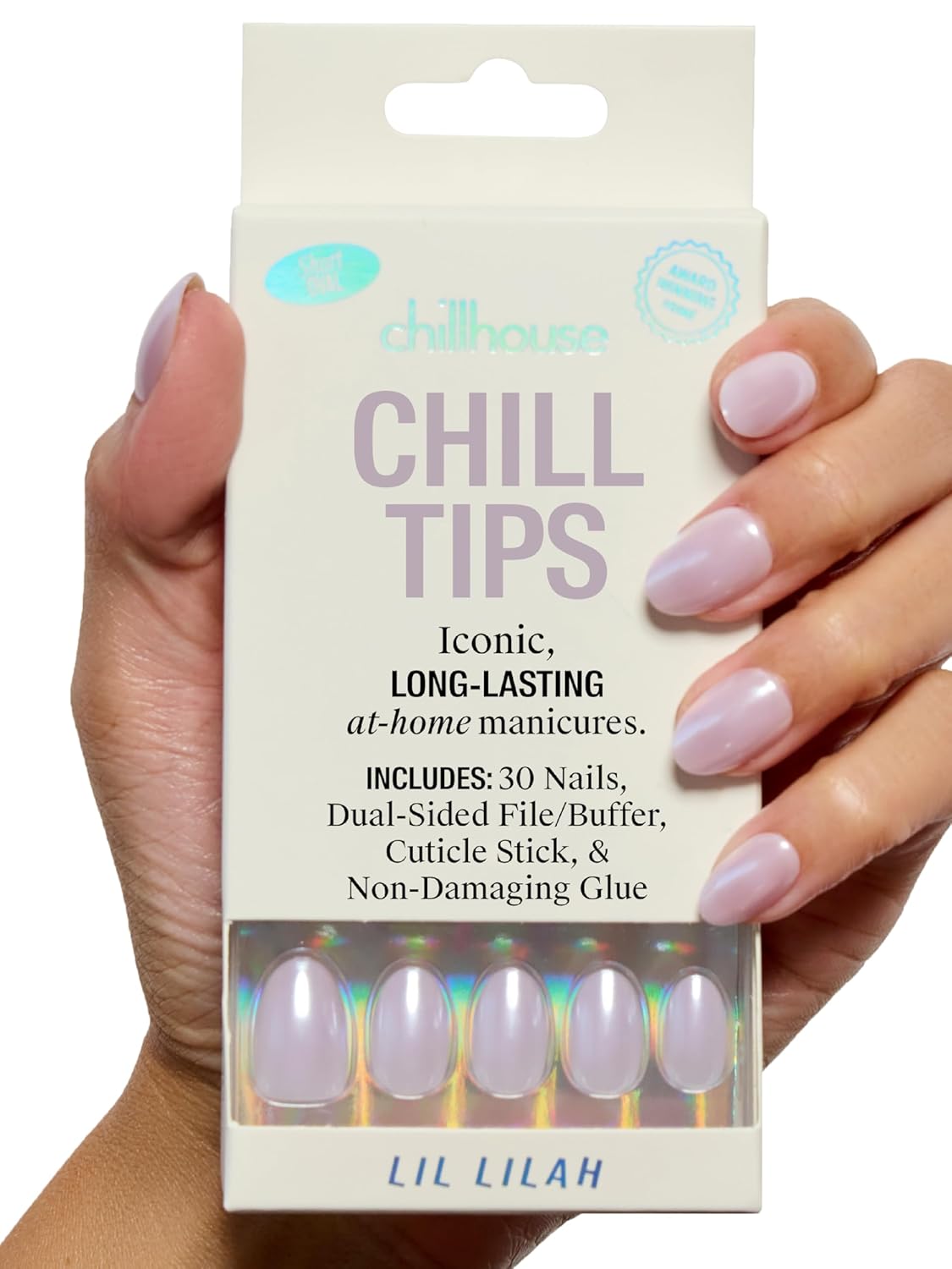 Chillhouse Press-On Nails Kit - Night Slip Almond | 30 Customizable Shapes & Sizes, Up to 2 Weeks Wear