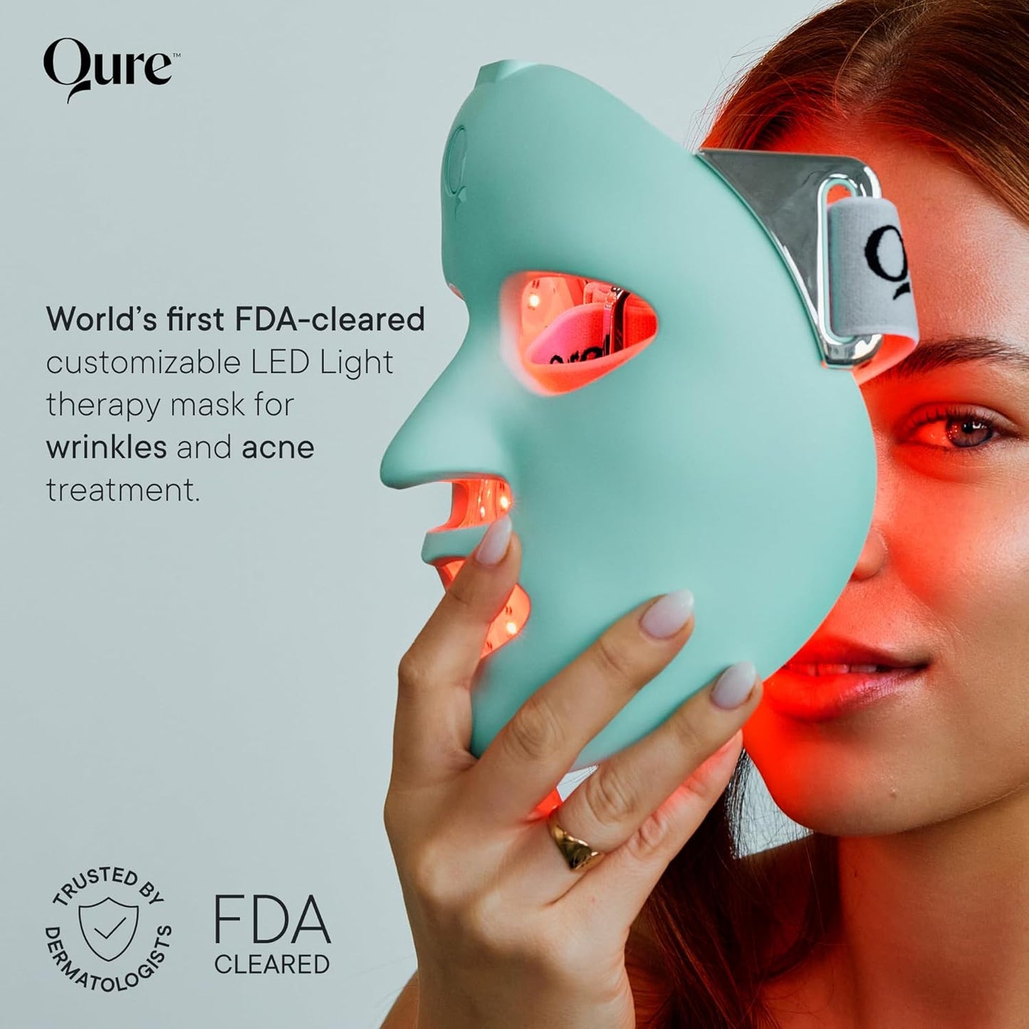 LED Light Therapy Mask for Face - FDA Cleared Wrinkle & Acne Treatment | 3 Modes, 5 Areas, 5 Lights