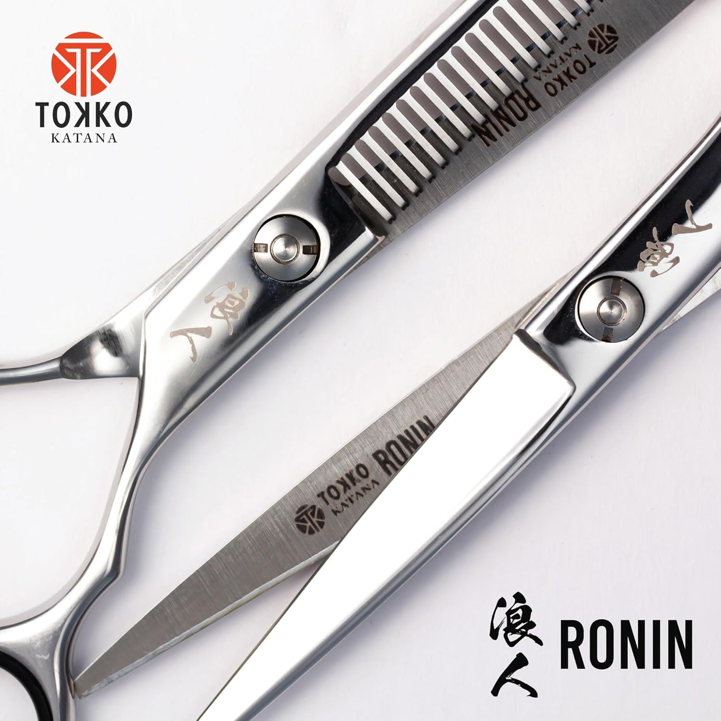 Ronin Hair Cutting Shears Set - 6.5" Professional Stainless Steel Scissors | Regular & Thinning Grooming Kit for Barbers & Stylists