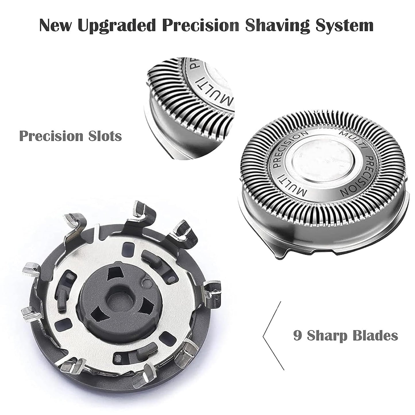 Suleto SH50/52 Replacement Heads Blades Compatible with Philips Series 5000 Electric Shavers, SH50 Razor Head Replacement for Series 5000 (S5xxx), ATXX (S5xxx), PTXX (PT8xx, PT7xx), 6 Pack W/Brush
