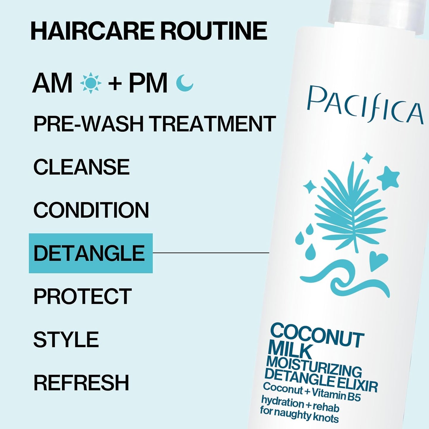 Coconut Milk Hair Detangler Spray - Leave-In Conditioning Elixir for Tangle-Free Hair, Adds Shine & Moisture | Vegan & Cruelty-Free