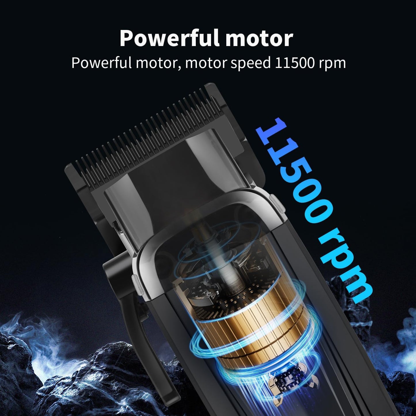 Professional Hair Clippers for Men - Cordless Barber Clippers with LED Display & 2000mAh Battery | 150 Mins Runtime, DLC Blade, 8 Guide Combs