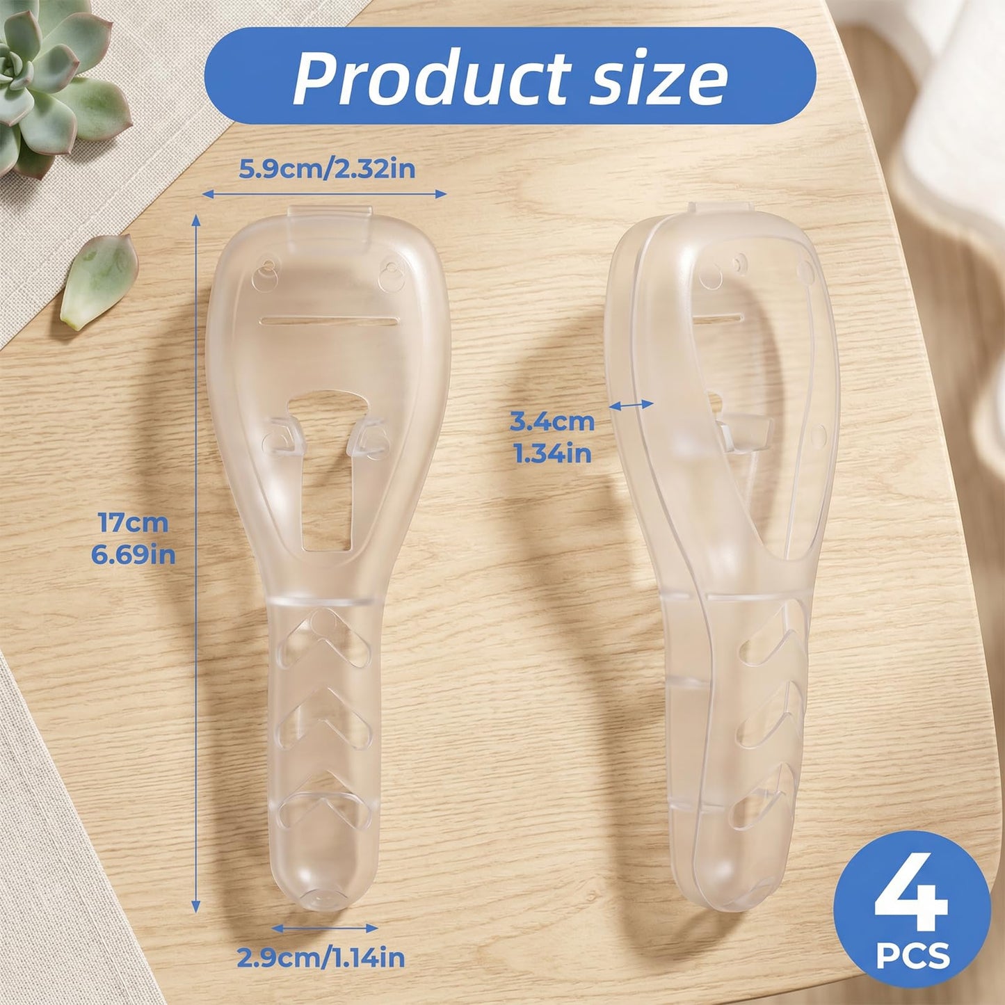 Elegaperma 4 Pcs Travel Razor Case,Transparent Durable Razor Case Travel, Compact Razors Cases Travels for Shaving Tools and Toiletries Organization
