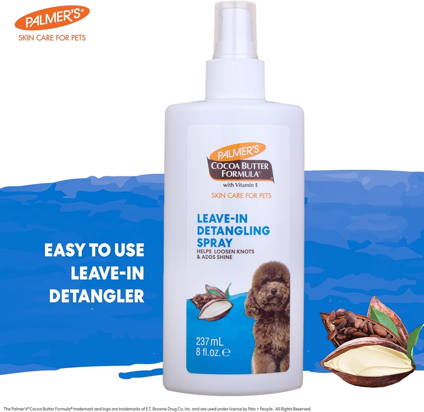 Palmer’s for Pets Detangling Leave-In Spray - Cocoa Butter Dog Conditioner with Vitamin E | 8 Fl Oz