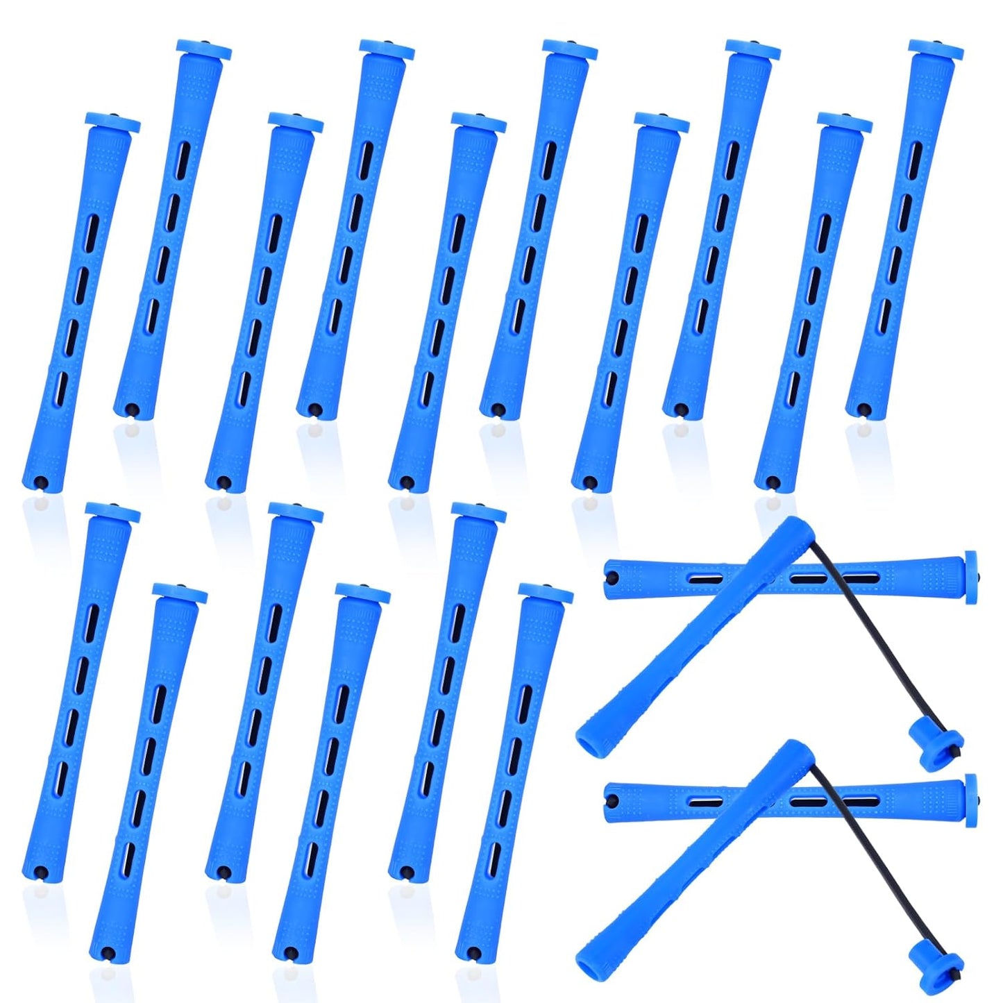 20 Pcs Perm Rods - Medium Curling Rods for Short Hair | Heatless Cold Wave Rollers (0.35 Inches, Blue)