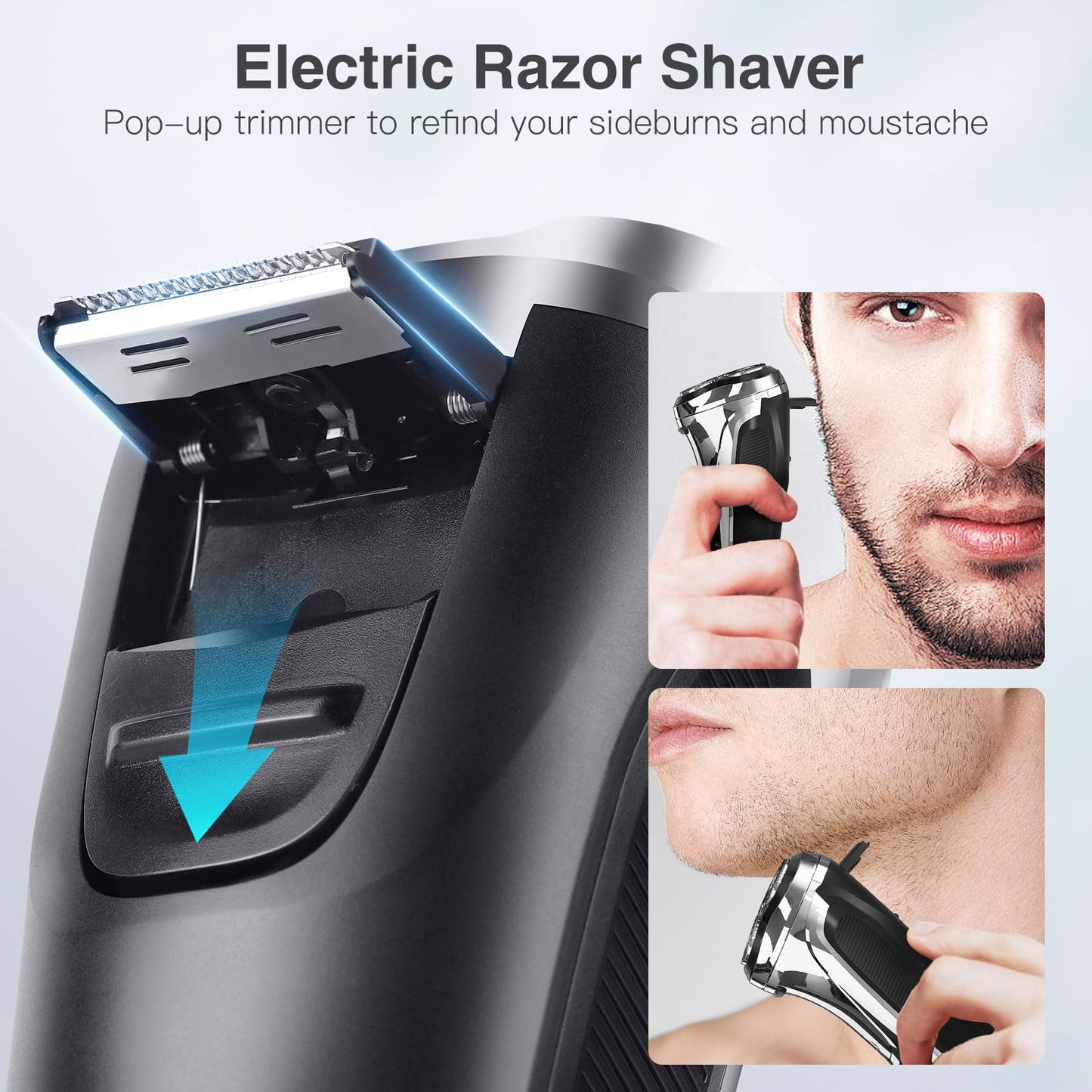 YIRISO Electric Razor for Men, 90Min Long-Lasting Rotary Shaver with 4D Floating Head & LCD Display, Ultra Smooth for Sensitive Skin, IPX6 Waterproof, USB-C Fast Charge, with Travel Case - Ideal Gift