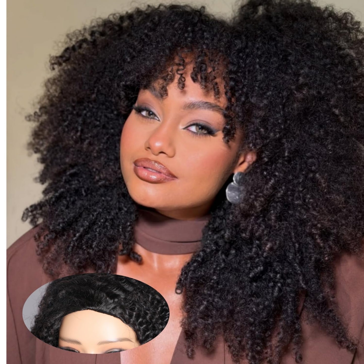 Burmese Curly Half Wig - 200 Density Human Hair | Beginner-Friendly 12 Inch Flip Over Design