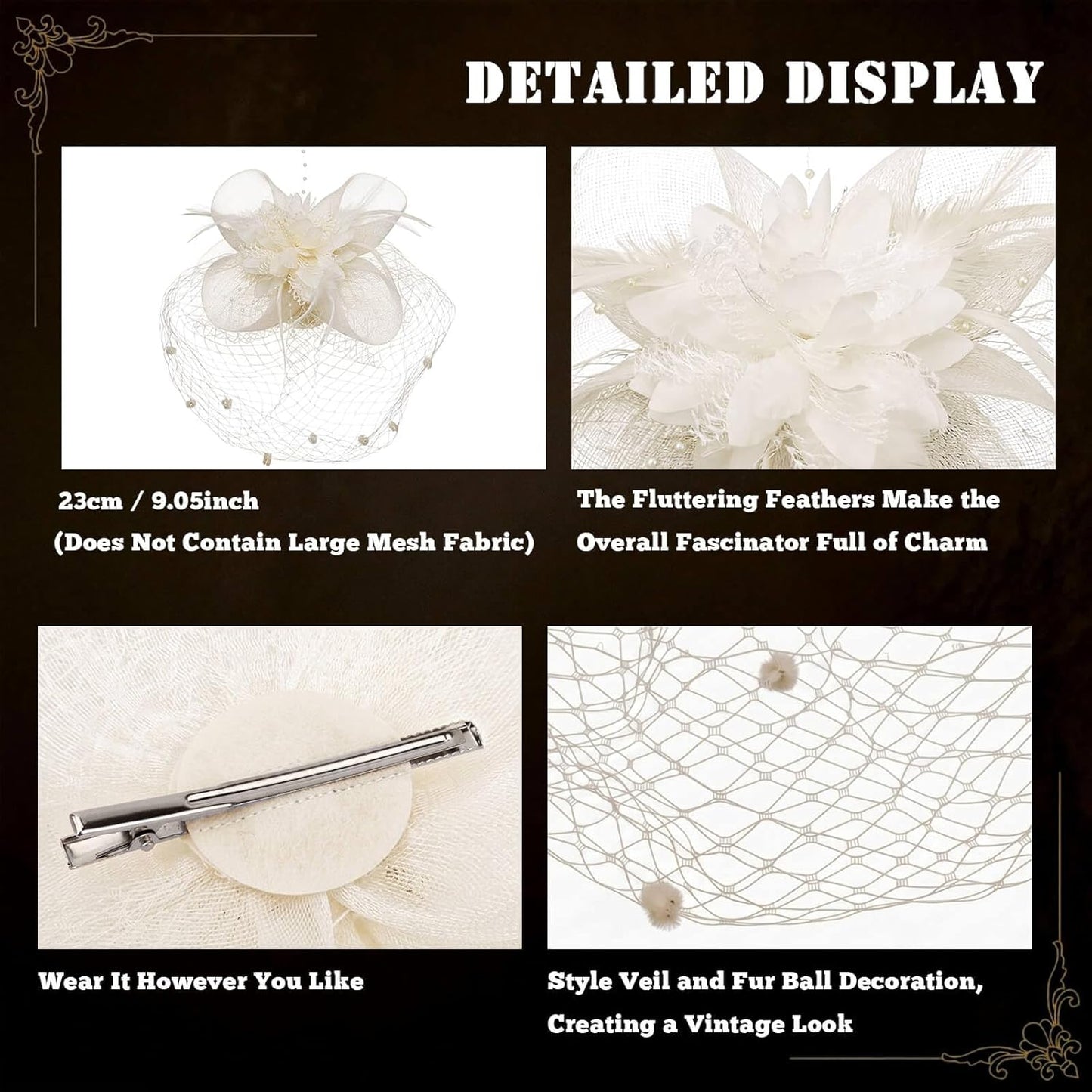 Women’s Flower Fascinator Hat - Elegant Headband & Clip Tea Party Accessory | Perfect for Women & Girls