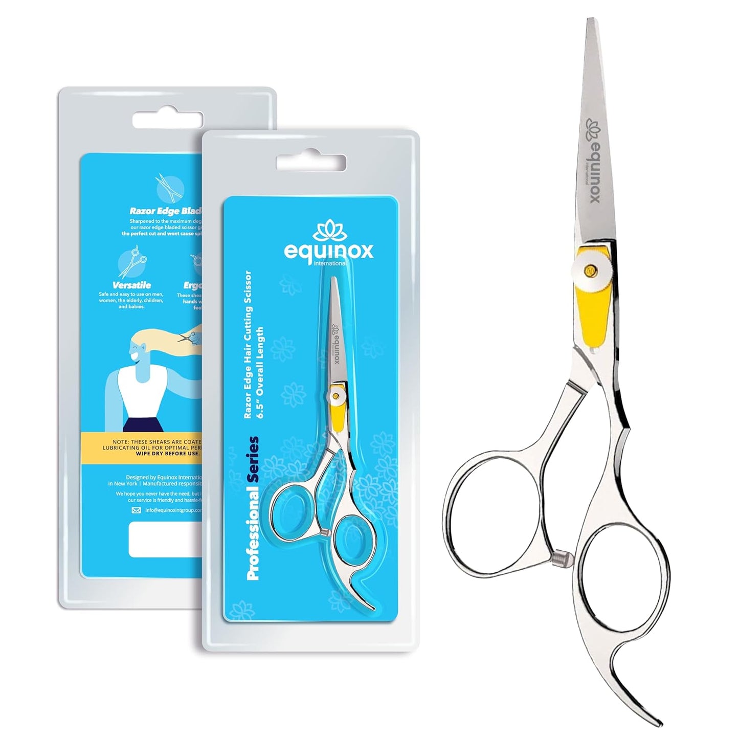 Barber Hair Cutting Scissors - Equinox Styling Shears, 6.0" Length | Professional Quality