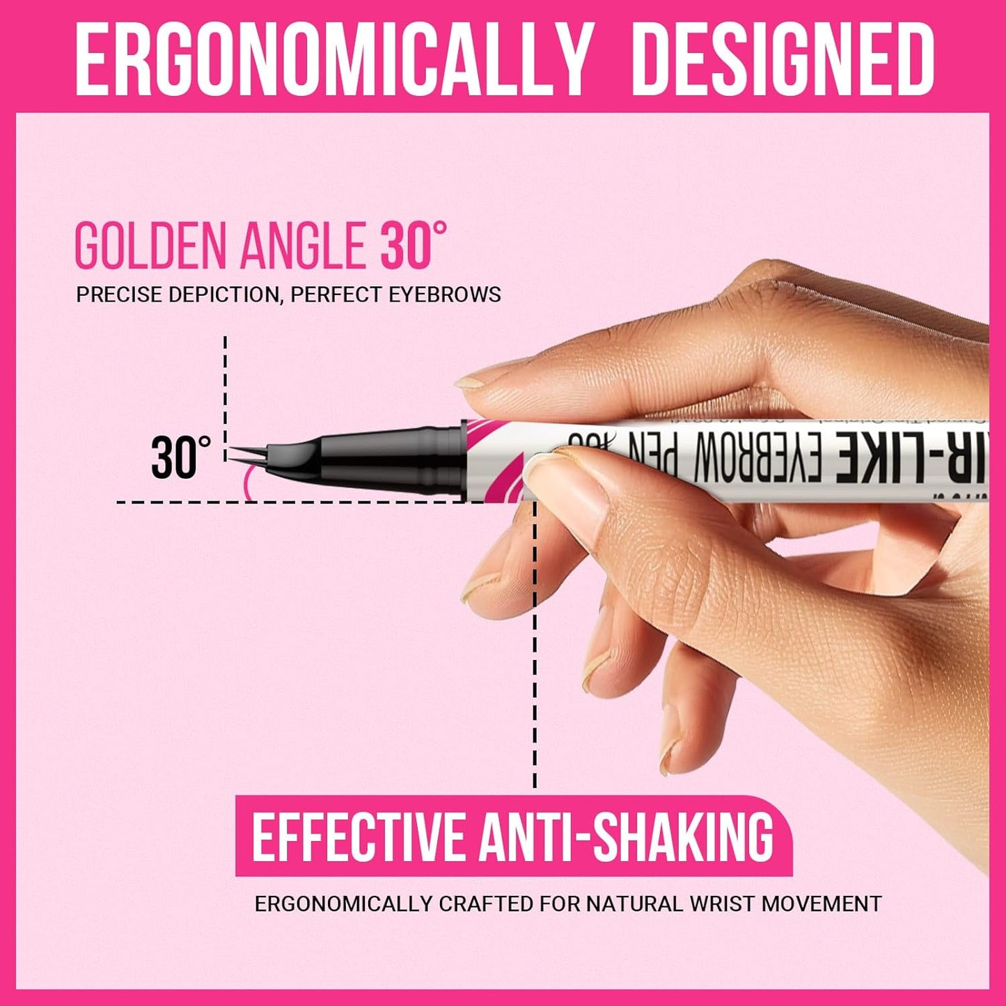 iMethod Curved Eyebrow Pen - Dual-Ended Microblading Pencil for Natural Hair-Like Brows | Dark Brown, All-Day Wear