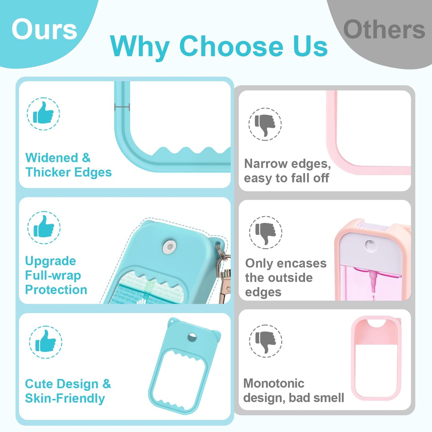 Hand Sanitizer Spray Case for Touchland Silicone Touchland Case Keychain Cute Hand Sanitizer Holder Keychain Compatible with Touch land Power Mist Gentle/Glow Mist, Blue