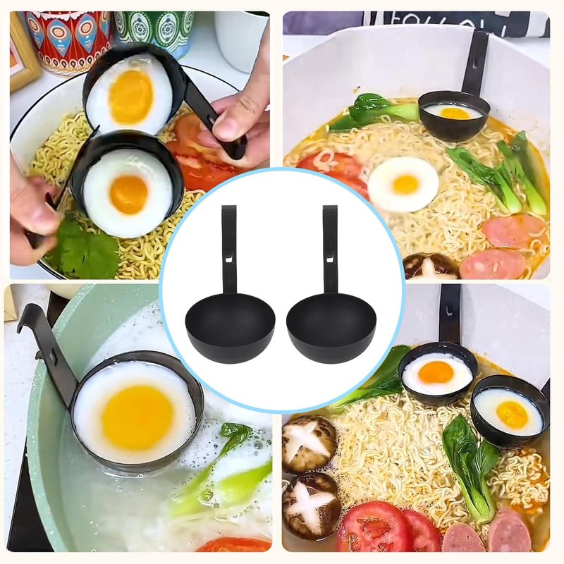 2-Piece Stainless Steel Egg Poacher Set – Nonstick Poached Egg Cups for Stovetop or Microwave, Easy-Clean, Rust- Egg Cooker for Perfect Breakfast Every Time