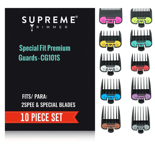 Supreme Trimmer 10 Special Fit Premium Color Coded Guards for 2Spee Clipper Only (CG101S)