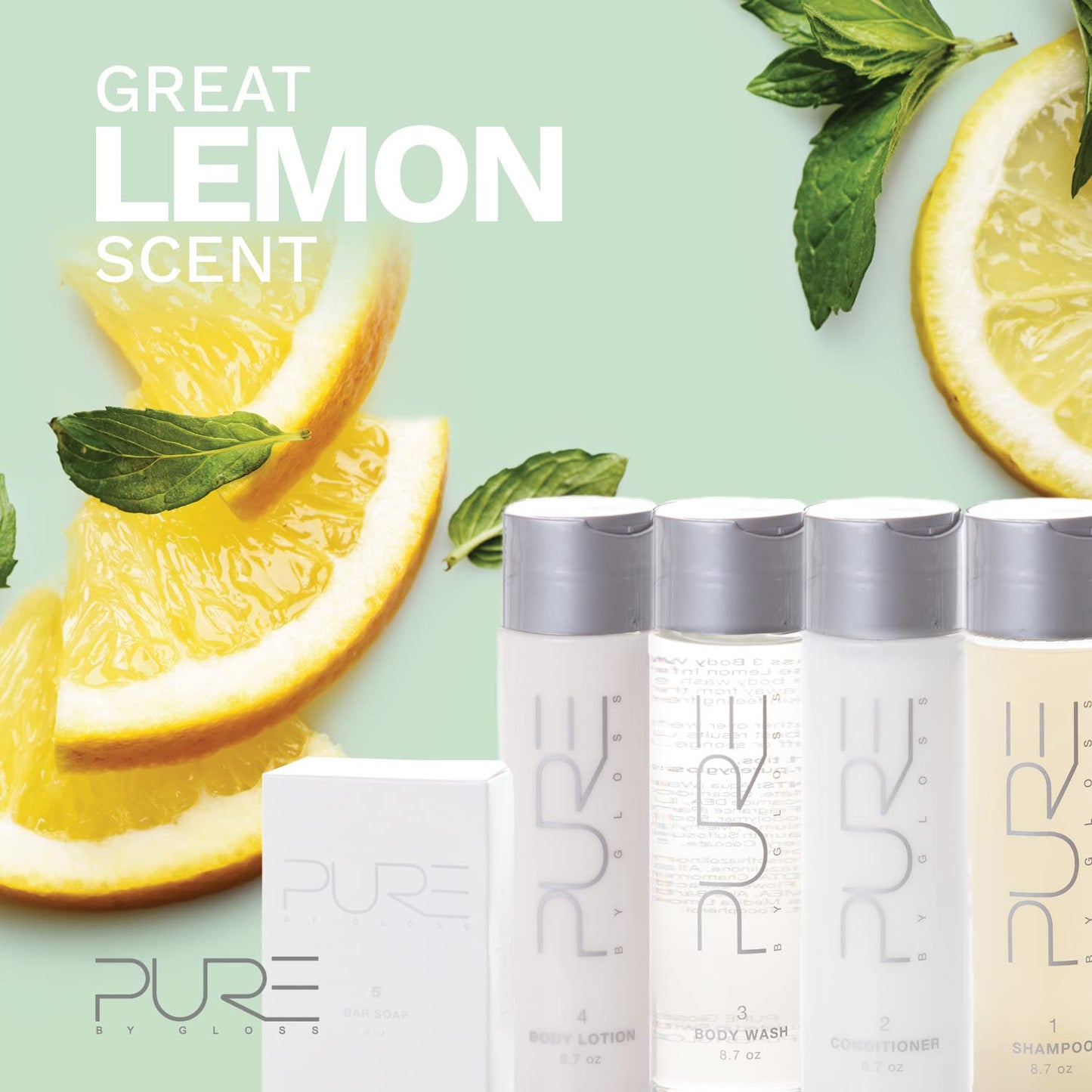 Pure By Gloss Conditioner - Fresh Lemon Scent for All Hair Types | 8.5oz Each - Moisturizing & Detangling Formula - 3 Pack
