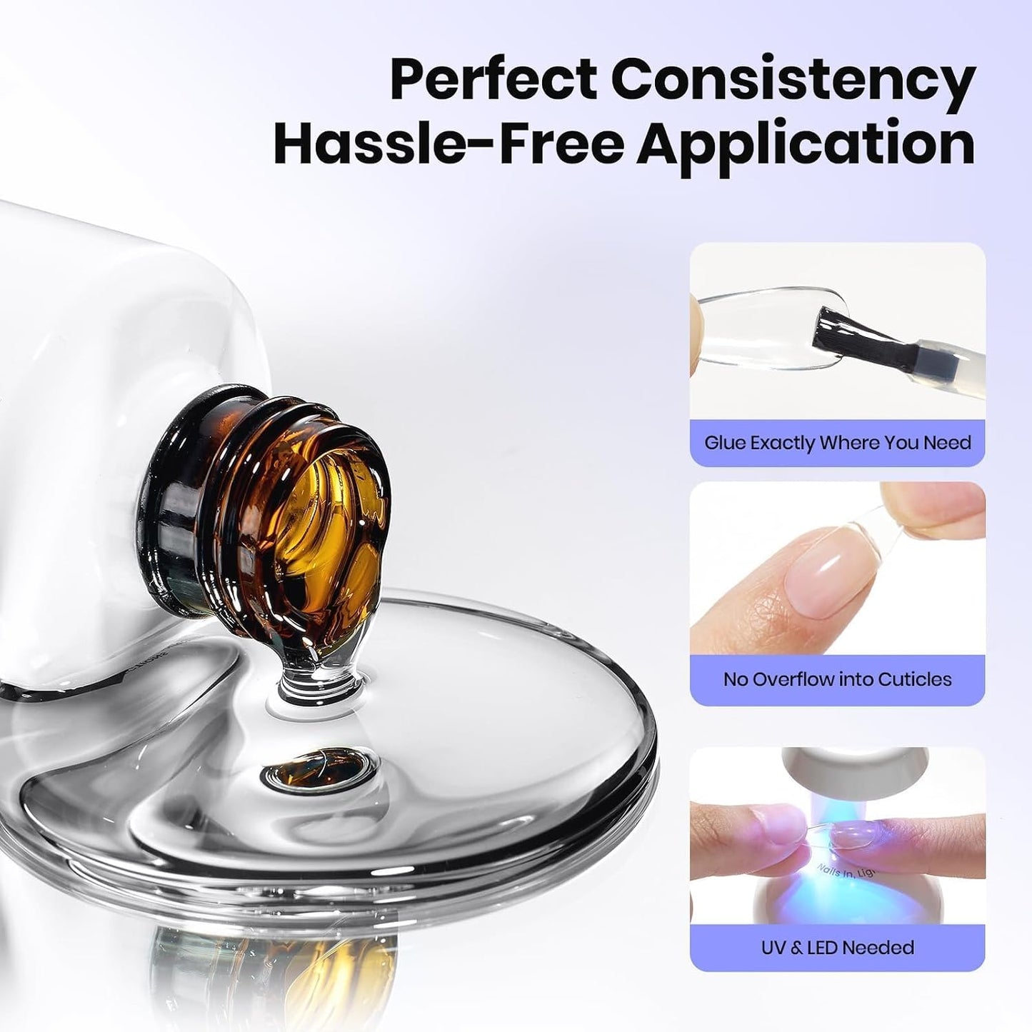 Beetles Gel Nail Tips - 576 Pcs Short Almond Acrylic False Nails | 12 Sizes, Easy DIY Press-On Extensions