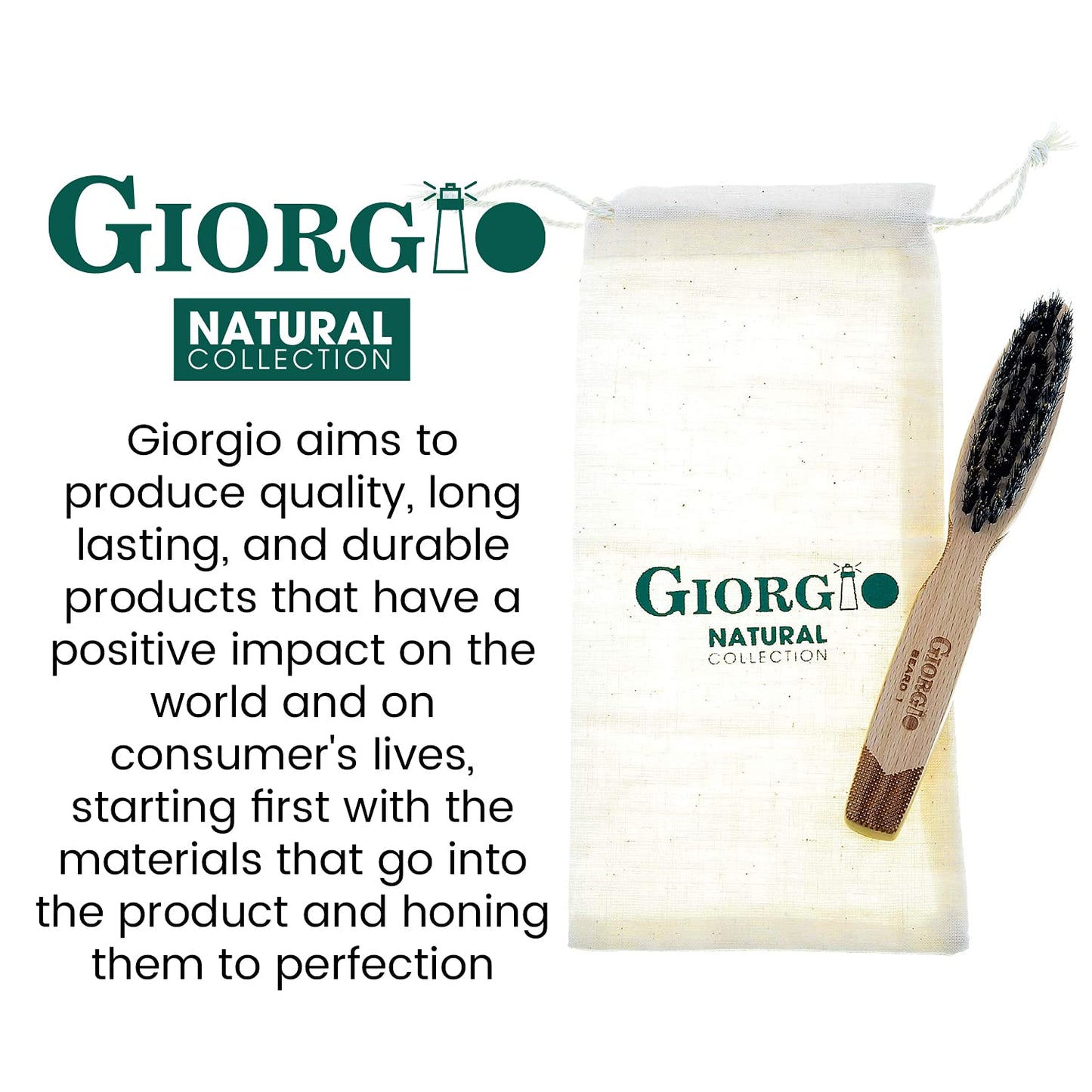Giorgio G87 Gentleman's Tokyo Folding Pocket Comb, Flexible Men's Hair, Beard and Mustache Pocket Comb. Hand-Made of quality Durable Cellulose Acetate + GBRD1 6 Inch Beard and Mustache Brush
