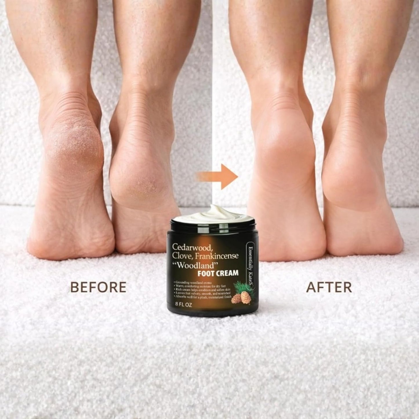 Cedarwood & Clove Foot Cream with Frankincense - 8 Fl Oz | Nourishing Woodland Blend