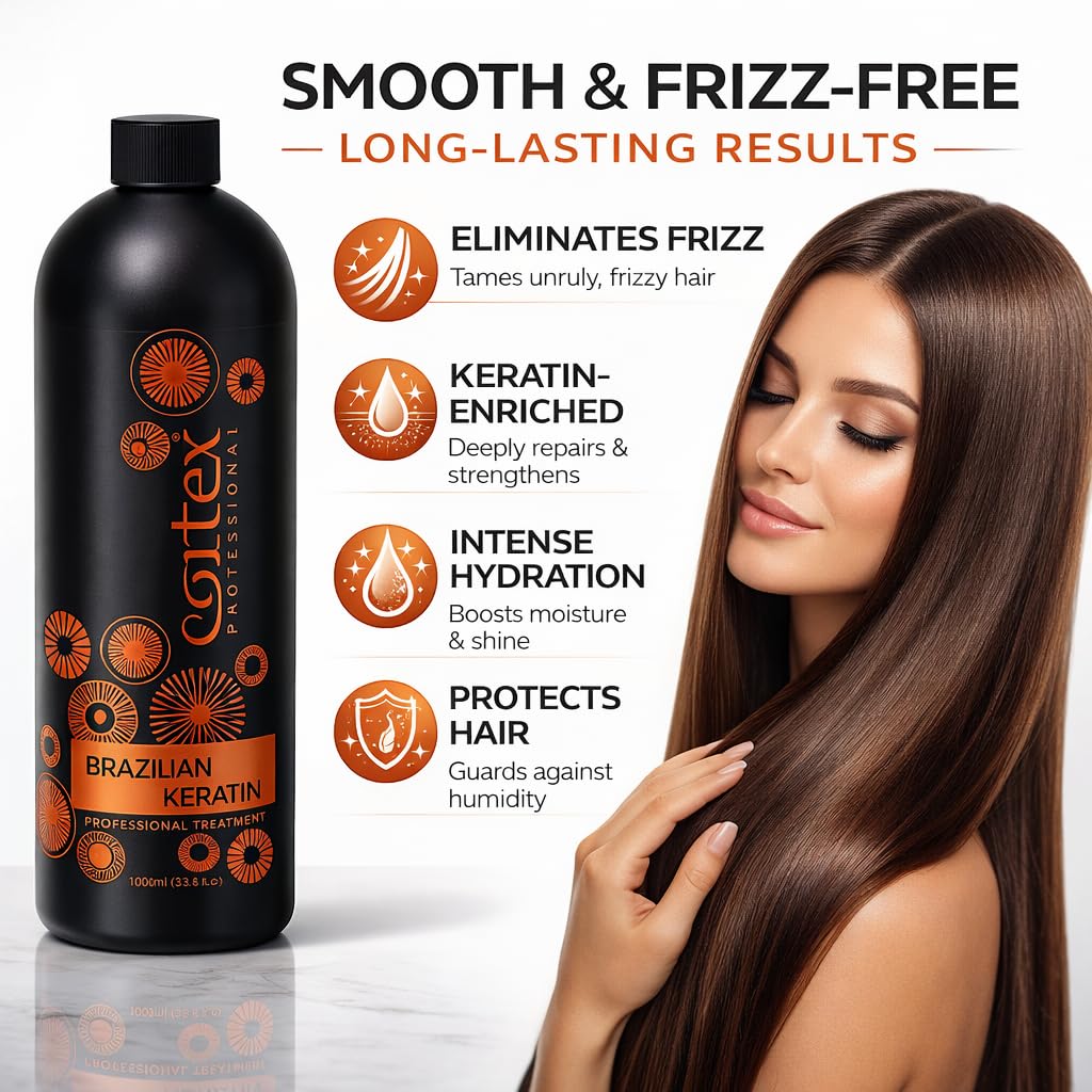 Cortex Professional Brazilian Keratin Hair Treatment | Restores, Straightens Coarsest, Curliest Hair | Improved Hair Care Straightening Formula