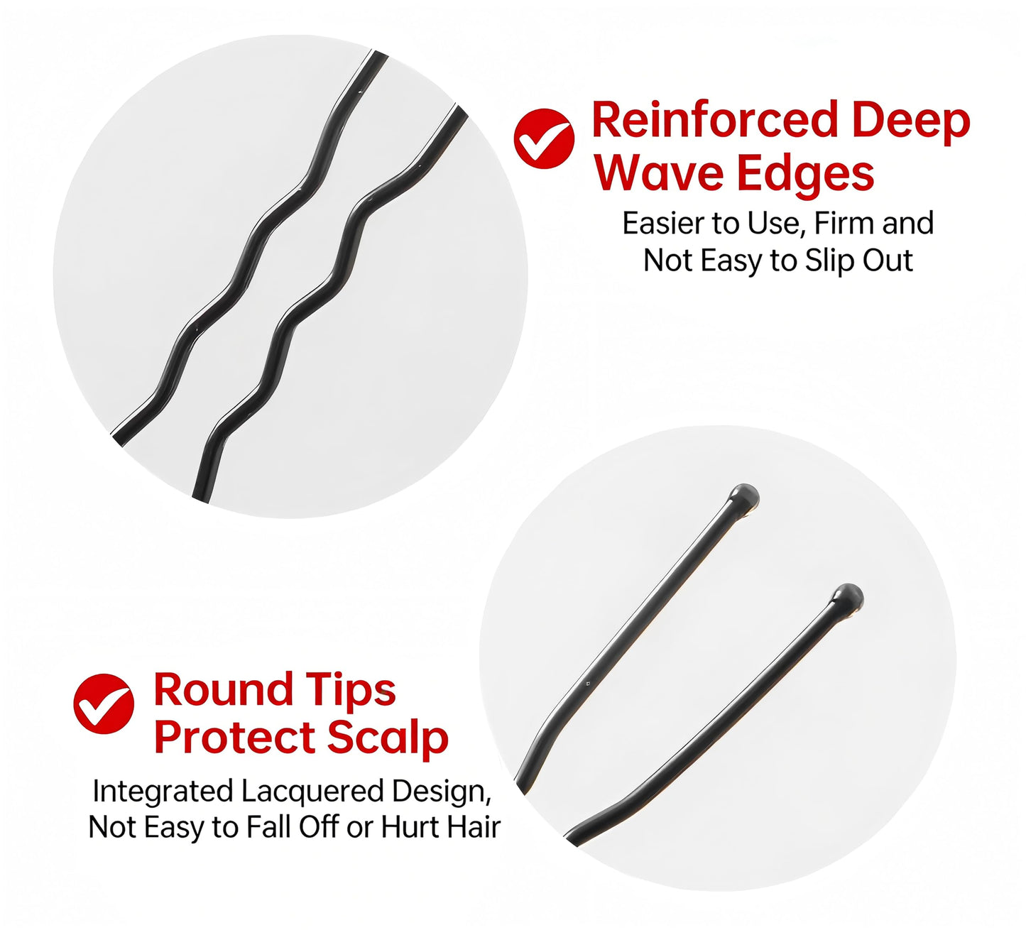 DEFENSUN 150 Pcs Blonde U-Shaped Thick Hair Pins, 2.75 Inch Gold Bun Pins for Women, Non-Slip Hairpins for Thick Curly Wig & Ballet Updos