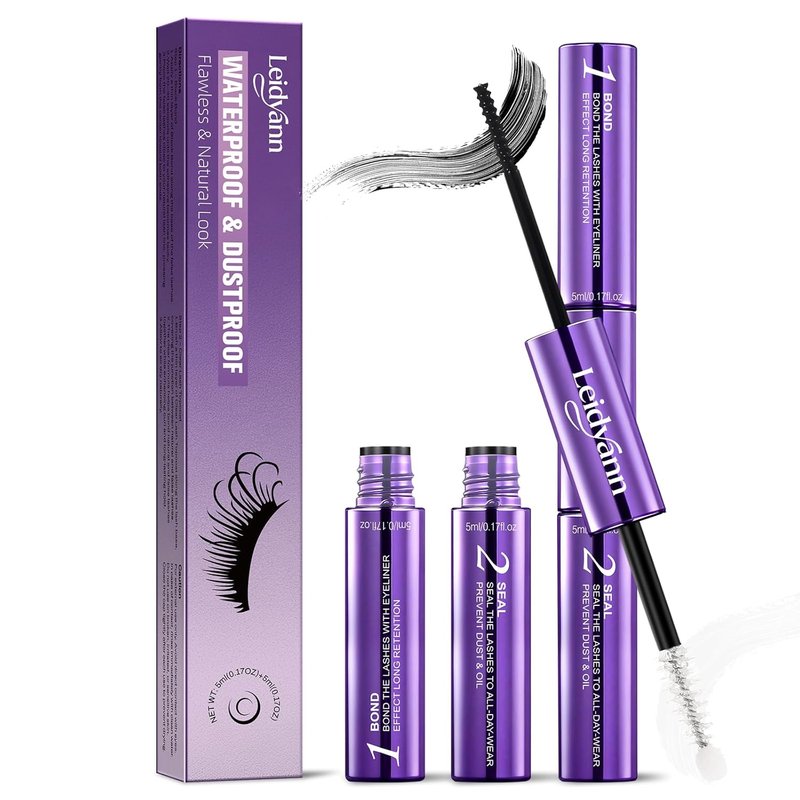 Lash Cluster Glue - 2-in-1 Waterproof Eyelash Extension Adhesive | Strong Hold Up to 72H, Easy Brush Applicator