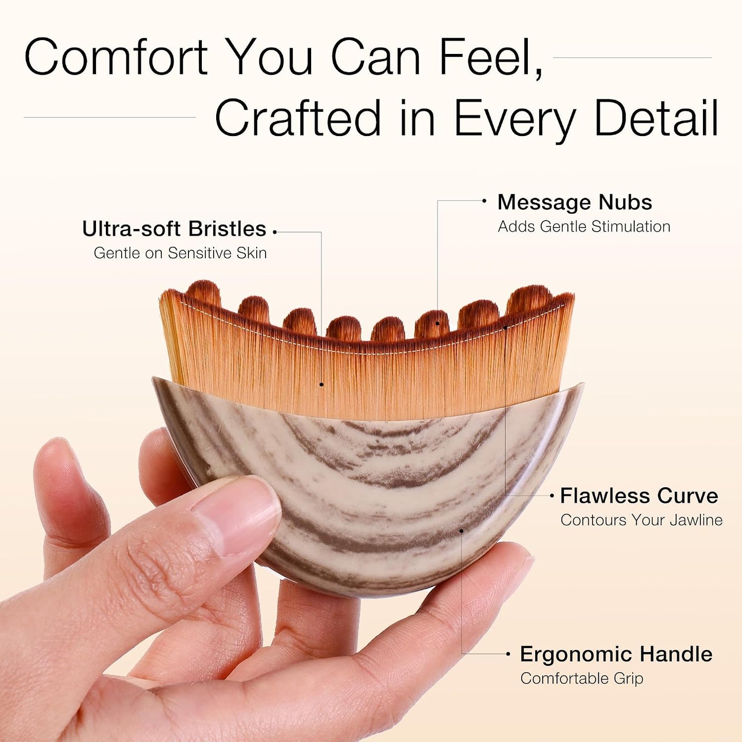 Lymphatic Contour Face Brush - Ergonomic Dry Massage Tool for Lymphatic Drainage | Precision Fit Design