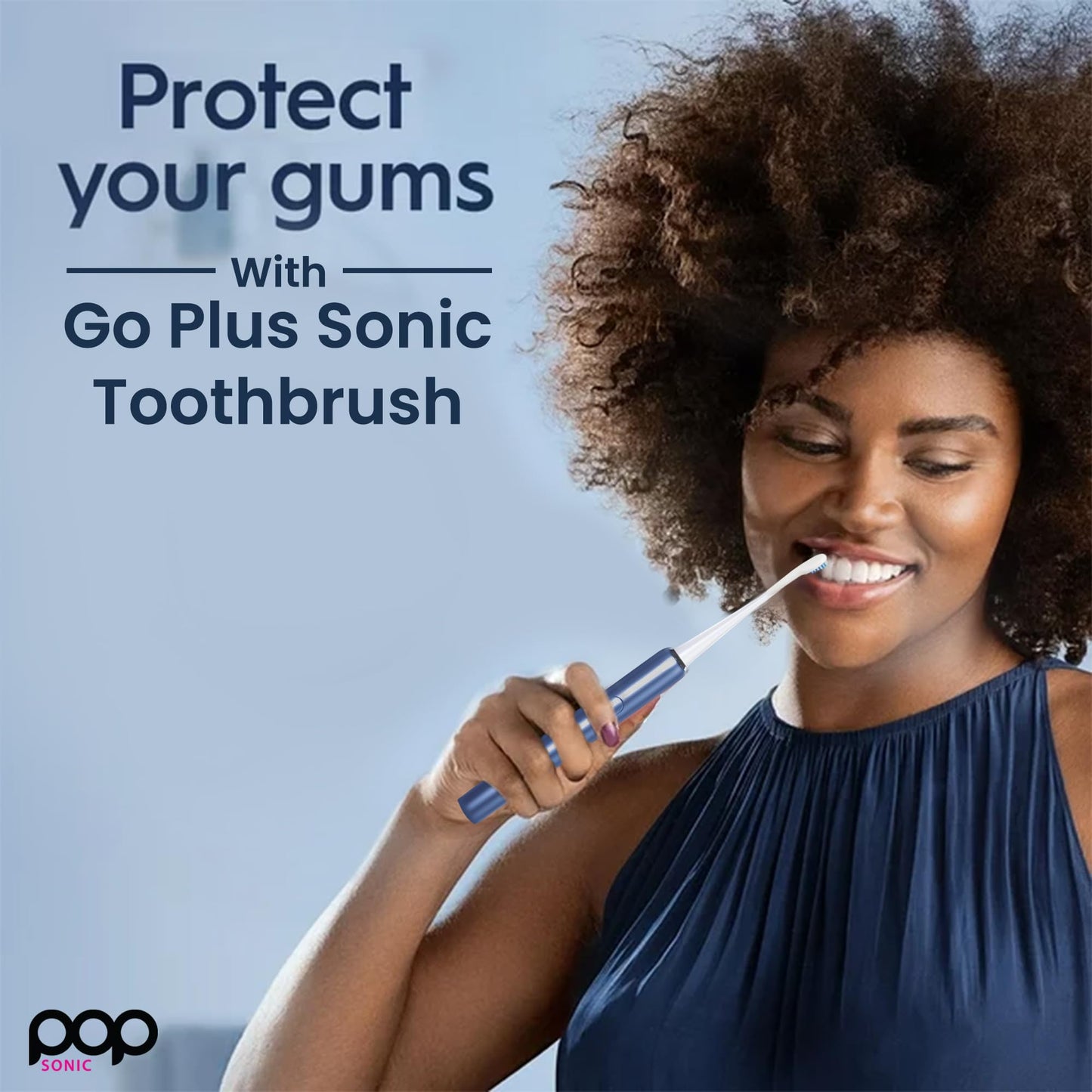 Go Plus Sonic Toothbrushes for Adults w/Electric Toothbrush Case - Electric Toothbrush for Adults & Kids - Sonic Toothbrush w/ 2 Speeds - 18000-24000 Vibrations Per Minute (Brilliant Blue)