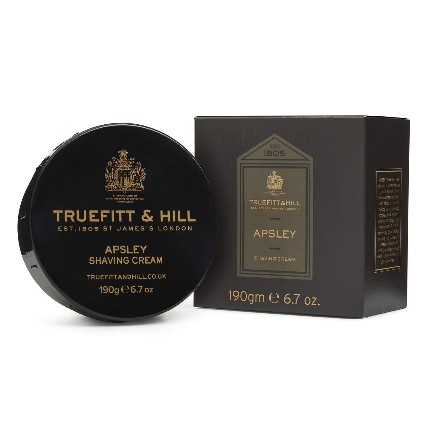 Truefitt & Hill Apsley Shaving Cream Bowl for Men, Masculine and Timeless scent, 6.7 oz.