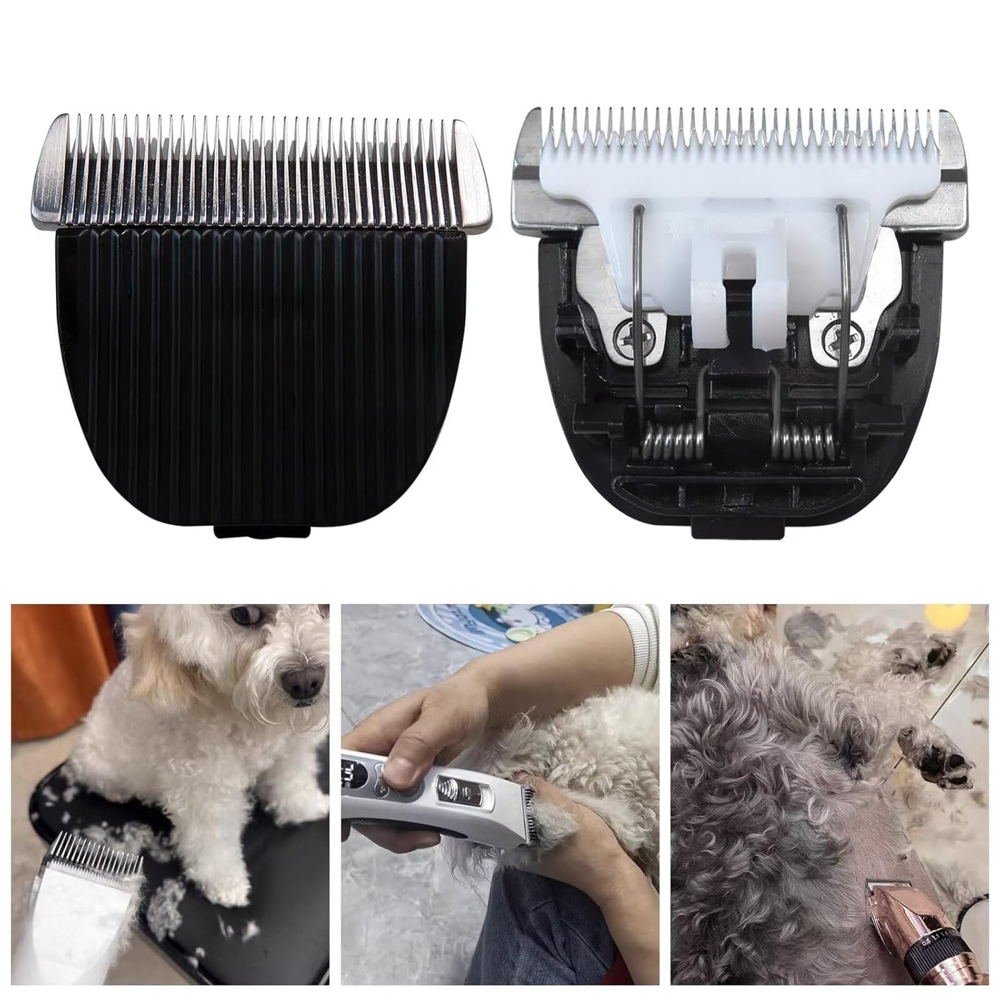 Replacement Blades for Dog Clippers - 2-Pack Low Noise Quiet Heads | Compatible with Oneisall Electric Clippers