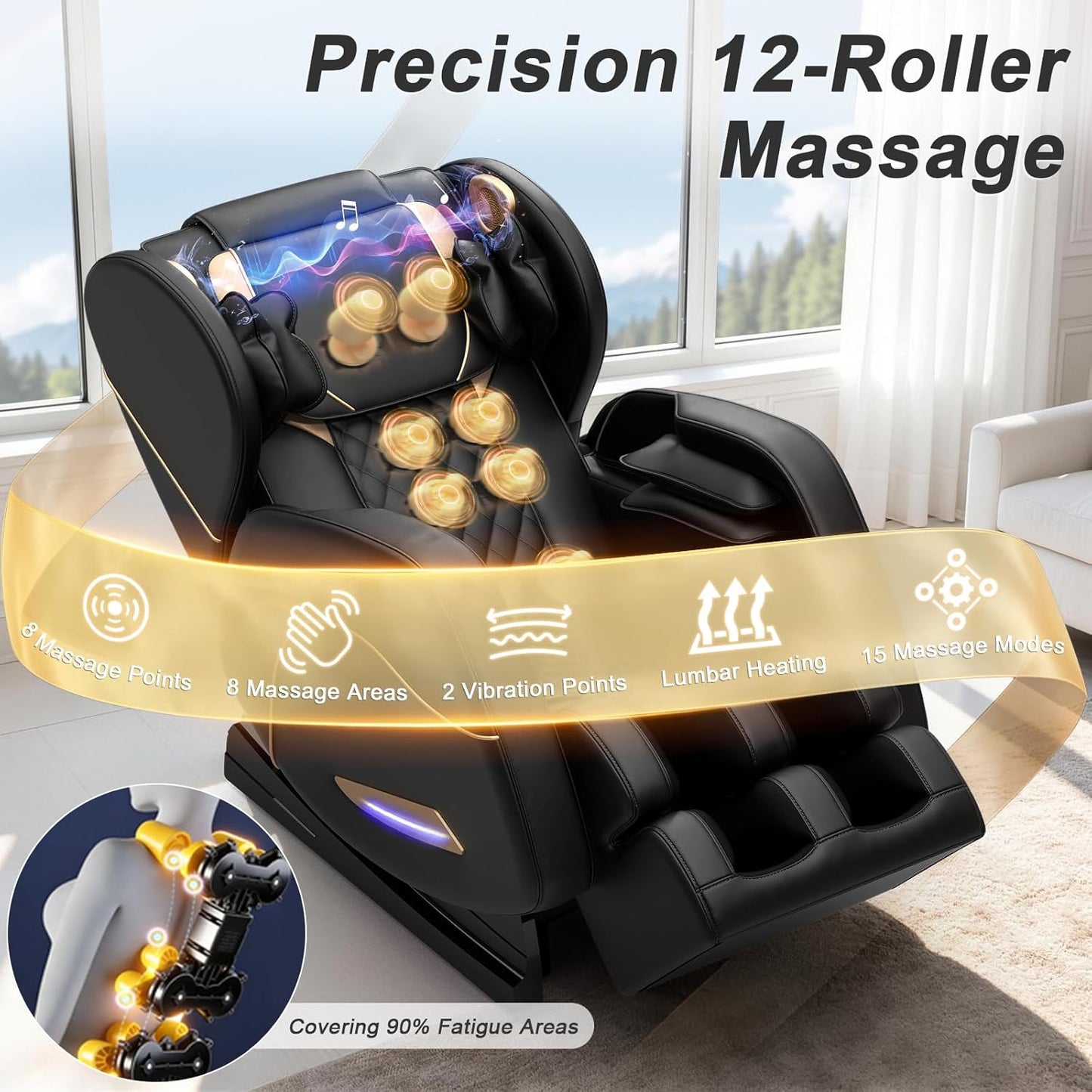 Megashock SL Track 2026 Full Body Massage Chair - Zero Gravity, Back Heat, Bluetooth Speaker | Home & Office Use