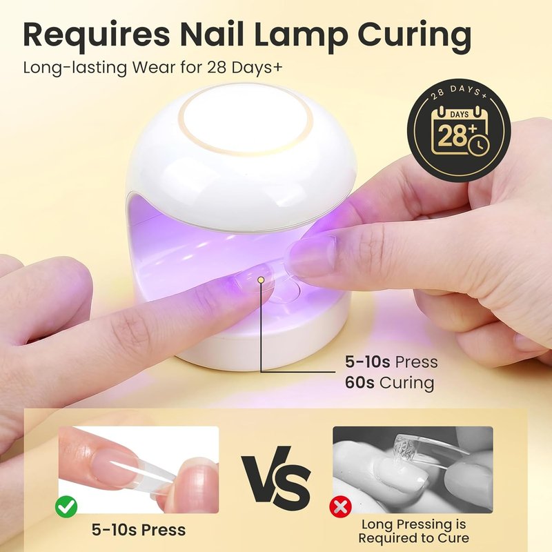 Gel Nail Glue Adhesive - Long-Lasting 28+ Days Bond for Press-On Nails & Extensions | 15g Bubble-Free Solid Gel