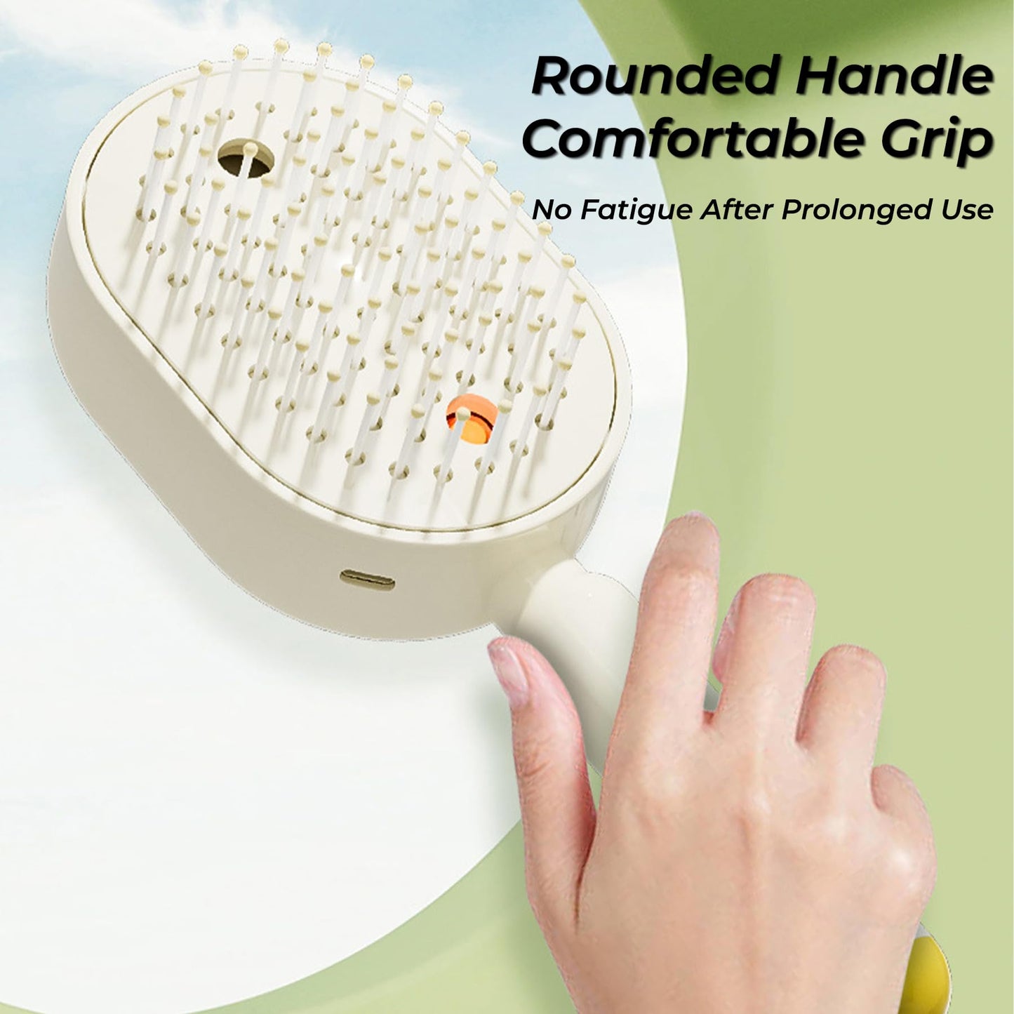 Electric Spray Air Cushion Massage Comb, 3-in-1 Rechargeable Self-Cleaning Hair Brush with Water Spray, Anti-Static Detangling Electric Scalp Massager, Frizzy Hair & Aromatherapy Scalp Care