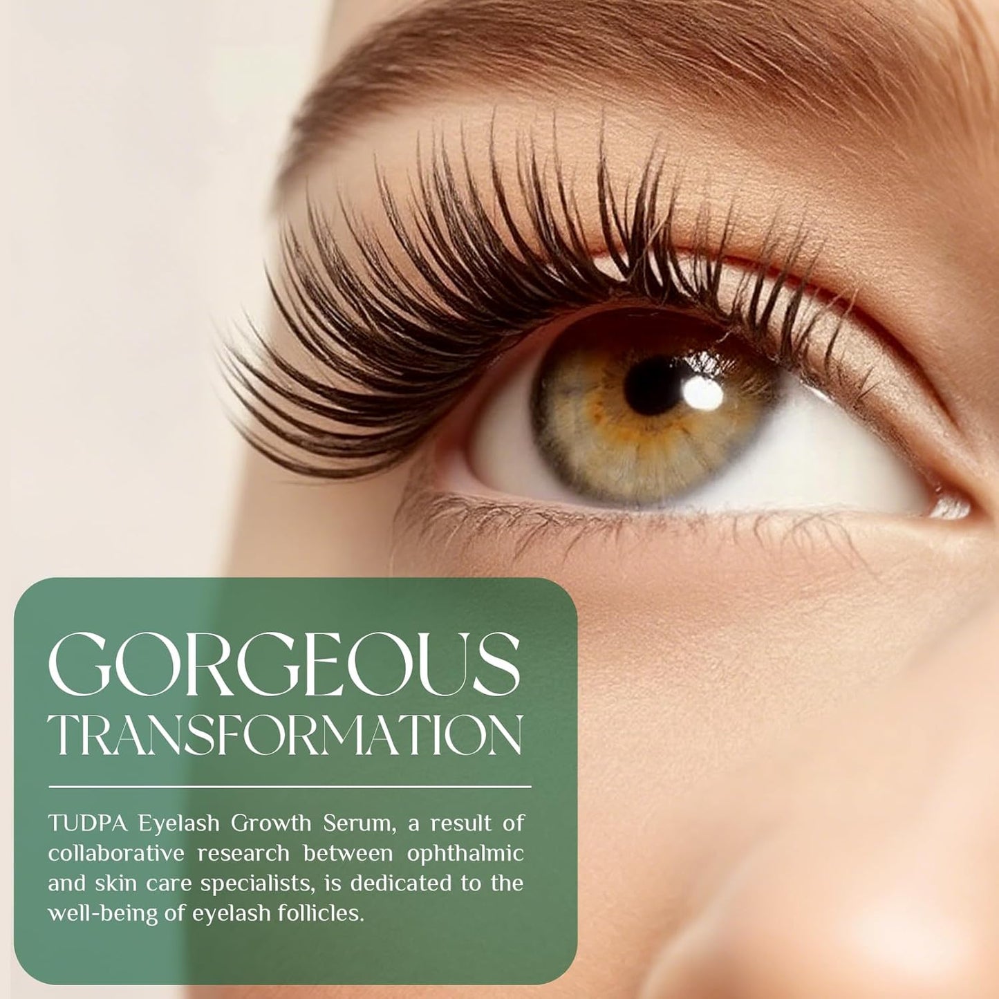 Vegan Lash Serum - Enhance Length & Density | Gentle Formula for Sensitive Eyes, 3mL (2-Month Supply)