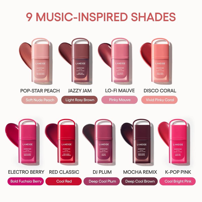 LANEIGE JuicePop Box Lip Tint - Long-Lasting Hydrating Color | Buildable Juicy Shine & Comfort