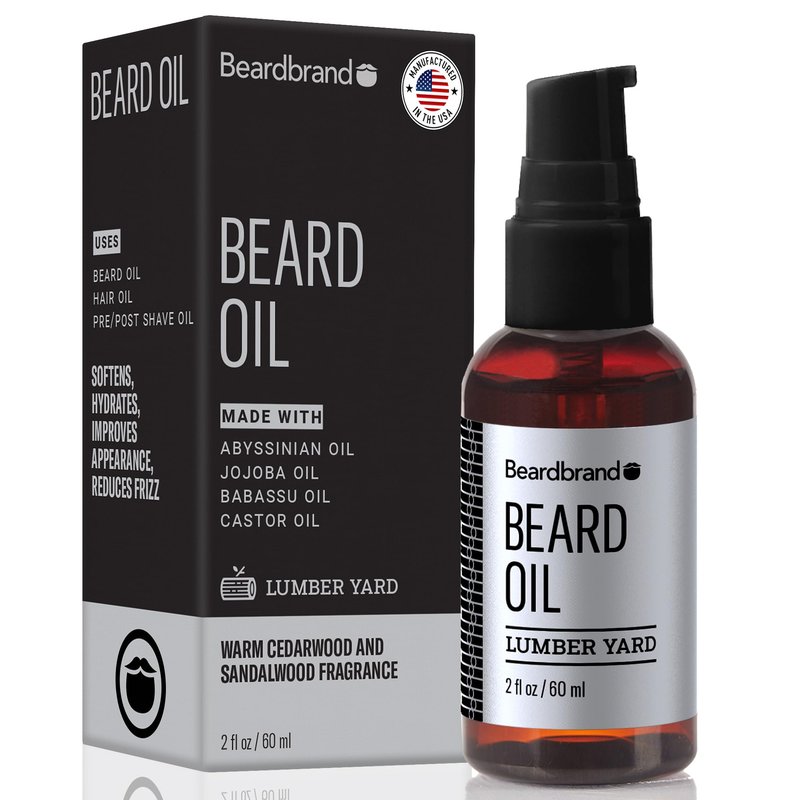 Beardbrand Men's Beard Oil & Face Moisturizer with Jojoba Oil - Softens Stubble, Soothes Dry Skin - Sandalwood & Cedar Scented Beard Oil for Men - 2 fl oz