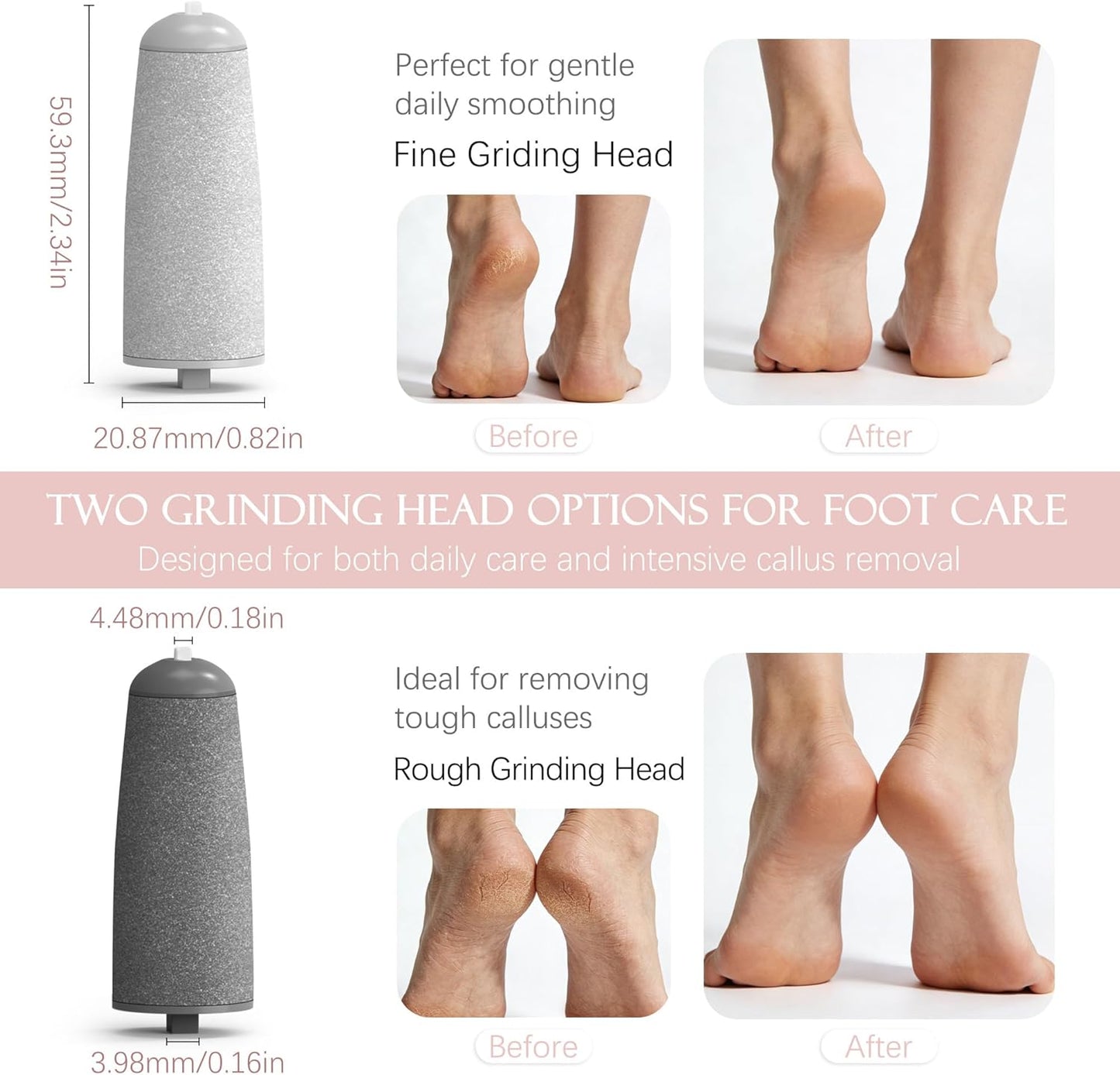 Replacement Roller Heads for Electric Foot Callus Removers - Upgraded Thicker & Durable | Fits Flawless Pedi