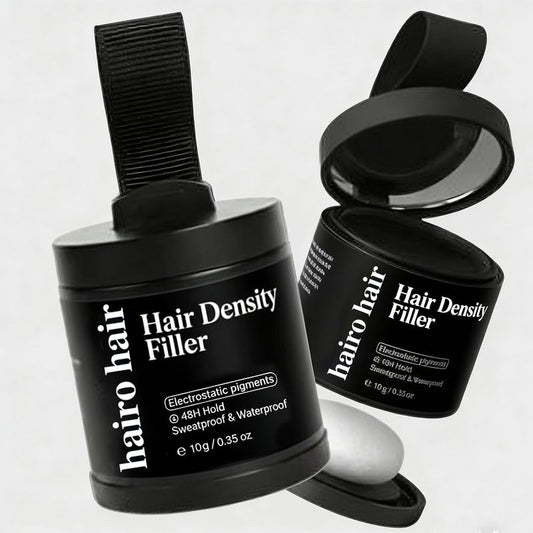 Hair Density Filler - 24-Hour Stain-Proof Hairline Powder for Bald Spot Concealment | Instant Coverage for Men & Women, Waterproof, Black*2