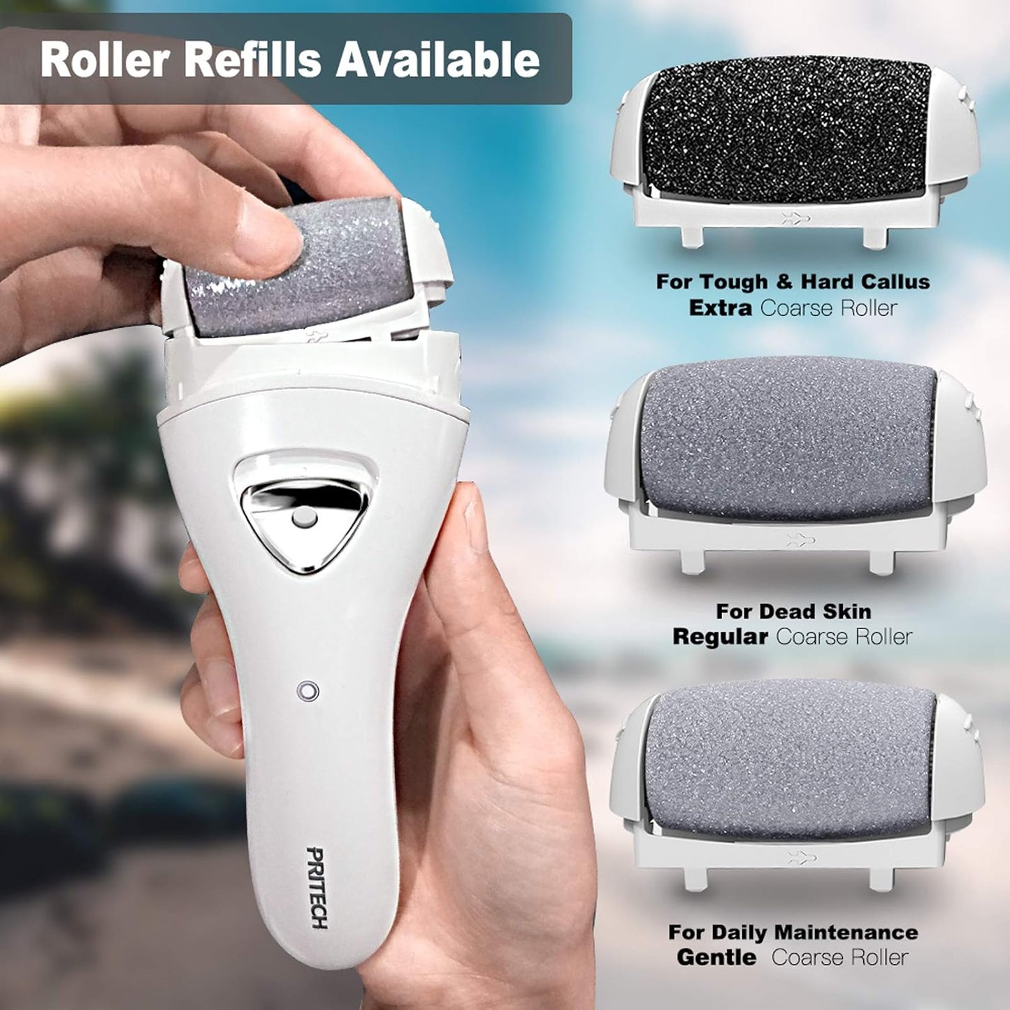 Rechargeable Electric Feet Callus Remover - Portable Pedicure Tool for Hard, Cracked Skin | Professional Foot Care Kit