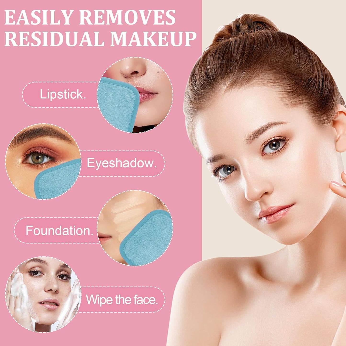 Makeup Remover Cloths - Ultra Soft Reusable Microfiber Towels for All Skin Types | 12 Pack, 6" x 6", Blue