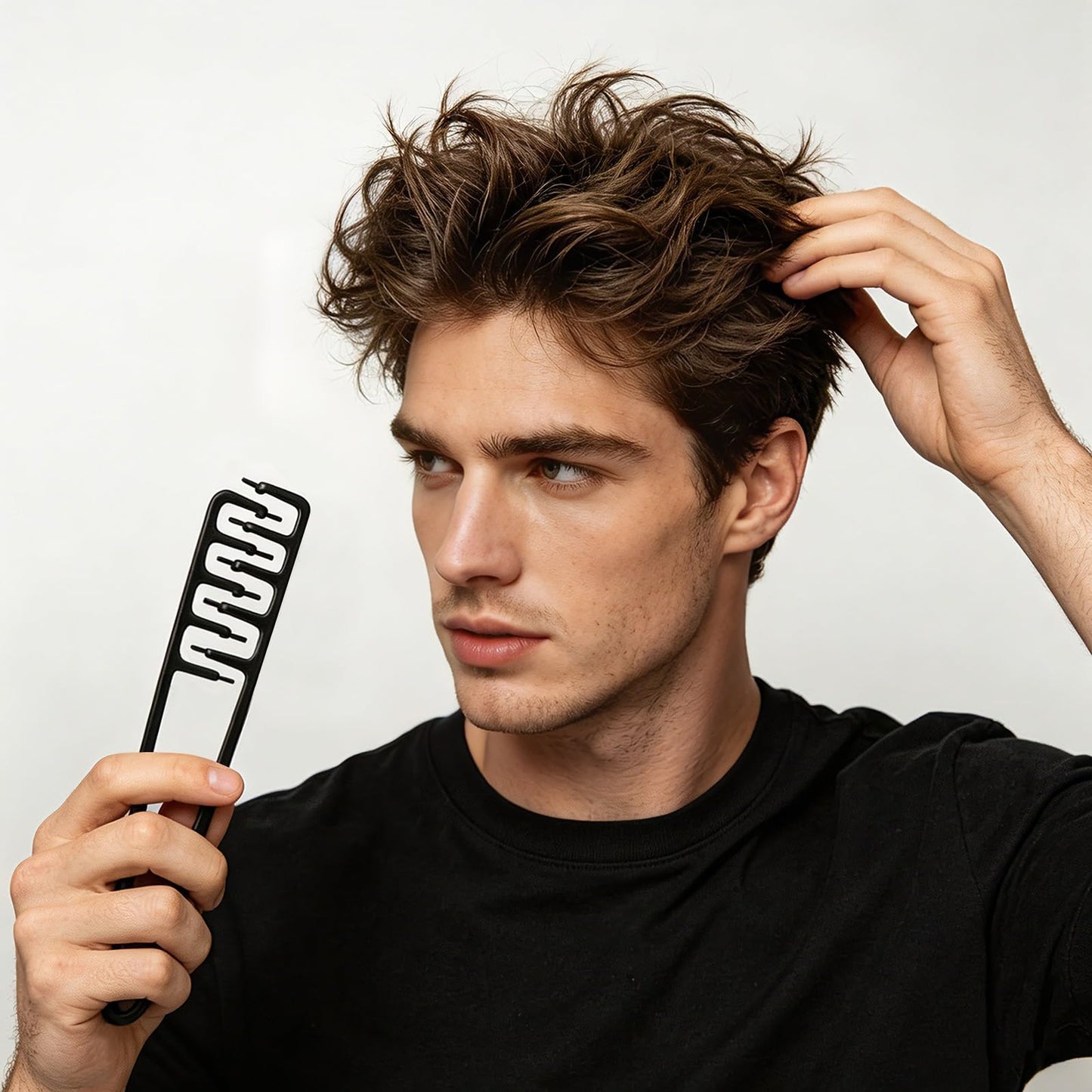 2 Packs Texture Comb for Men Women, Wide Tooth Volumizing Hair Comb, Anti-Frizz Texturizing Styling Tool Non-Slip
