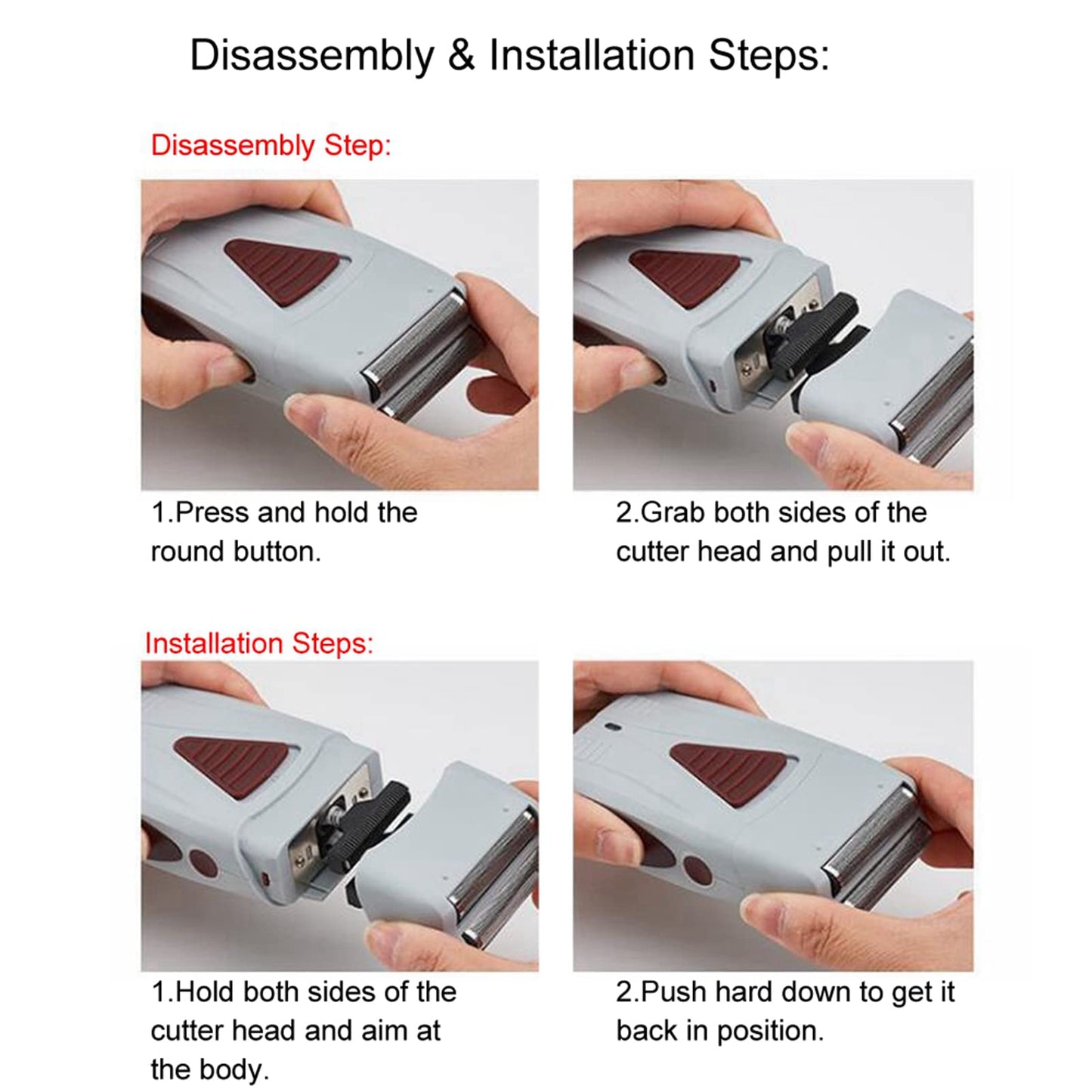 Electric Hair Clipper, Rechargeable Men Electric Hair Clipper Trimmer Double Head Reciprocating Shaver