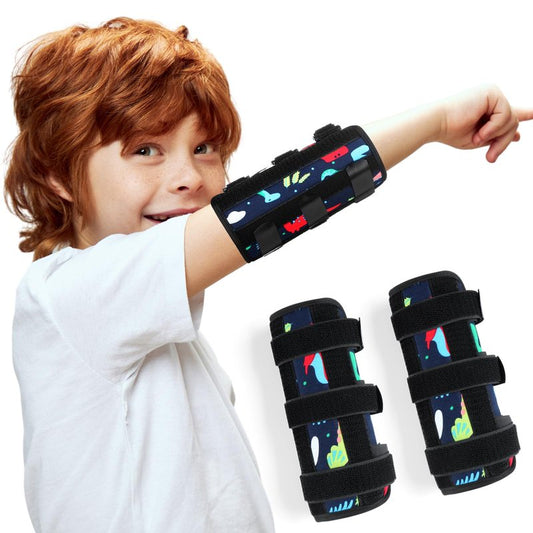 Threlaco 2 Pack Thumb Sucking Stop for Kids Toddlers Nail Biting Treatment Finger Sucking Deterrent Guard Prevention Anti Nose Picking Pediatric Elbow Immobilizer for Boys Girls 2-6 Years(Dinosaur)