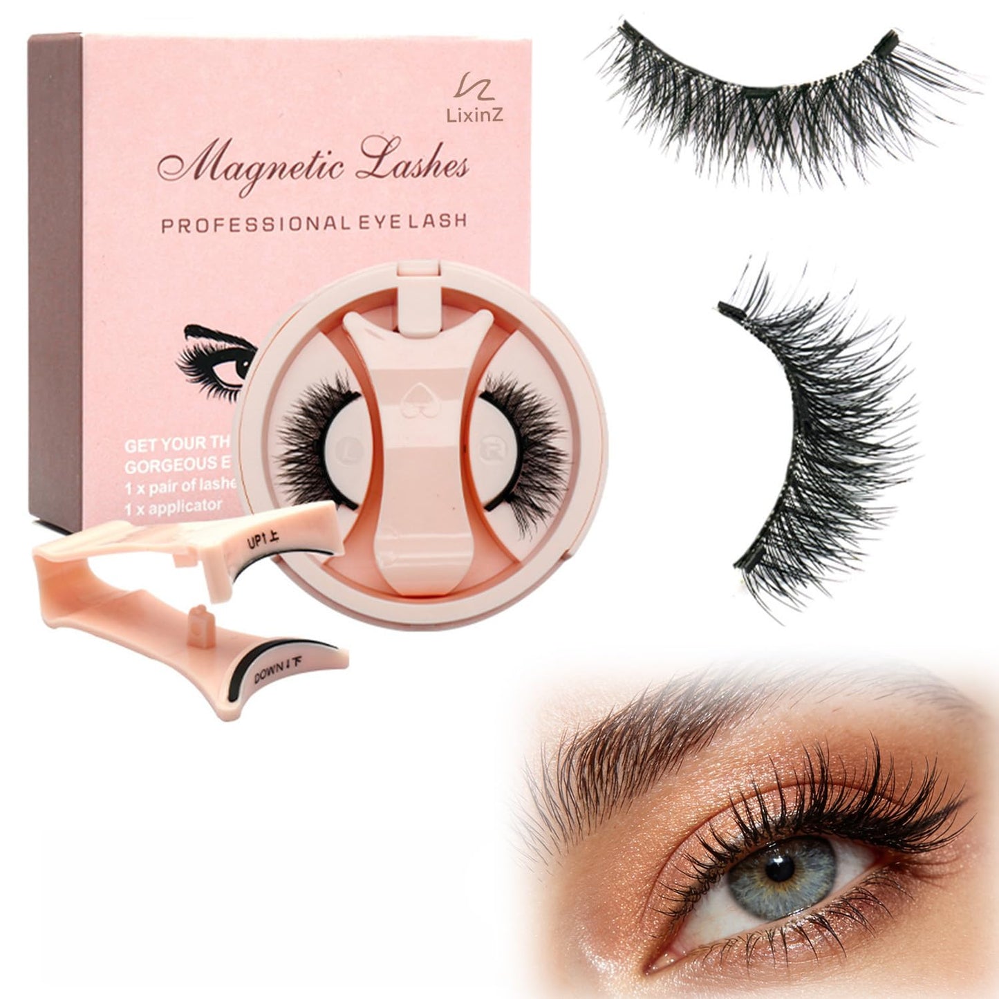 Magnetic Eyelashes Kit - Natural Look, Reusable & Portable | Easy to Apply Wispy Fluffy Lashes