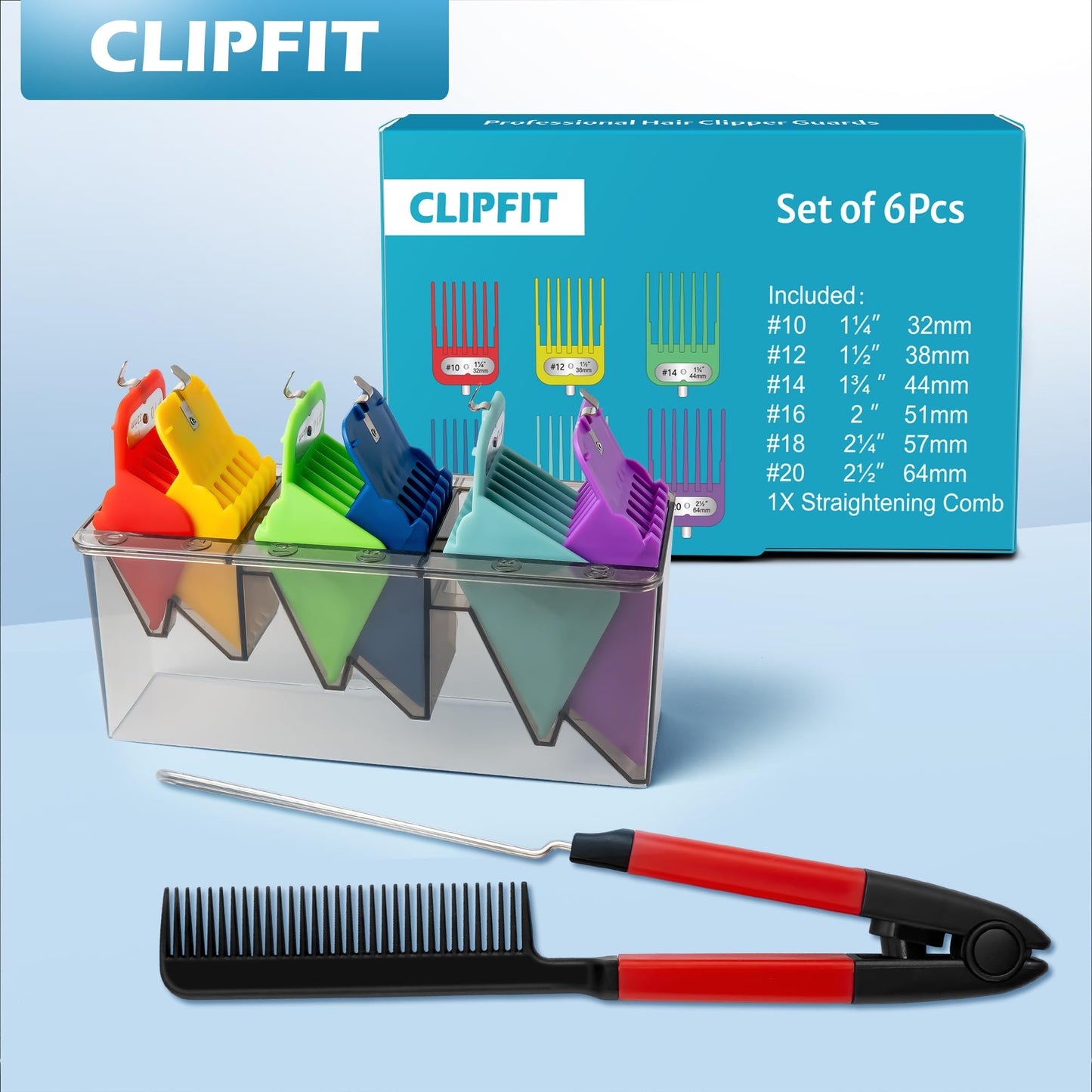 Clipper Guards Set Compatible with Andis Master, Oster Fast Feed, Andis AAC-1, GC, LCL, ML, PM-1, PM-2, PM-4, RCAC, RS-1, US-1, Size: #0 to #8 (Length: 1/16" to 1")