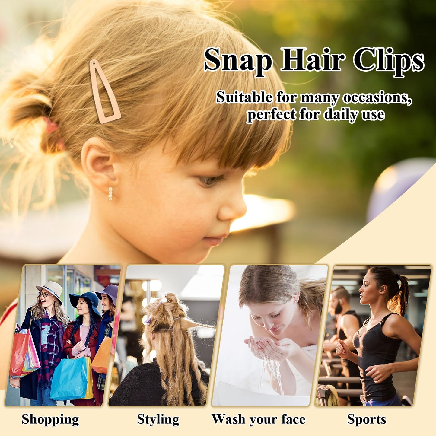 10 Pcs Double Grip Hair Clips, Sightor Metal Snap Hair Clips Hair Barrettes for Women Hair Making Salon Supplies Hair Accessories