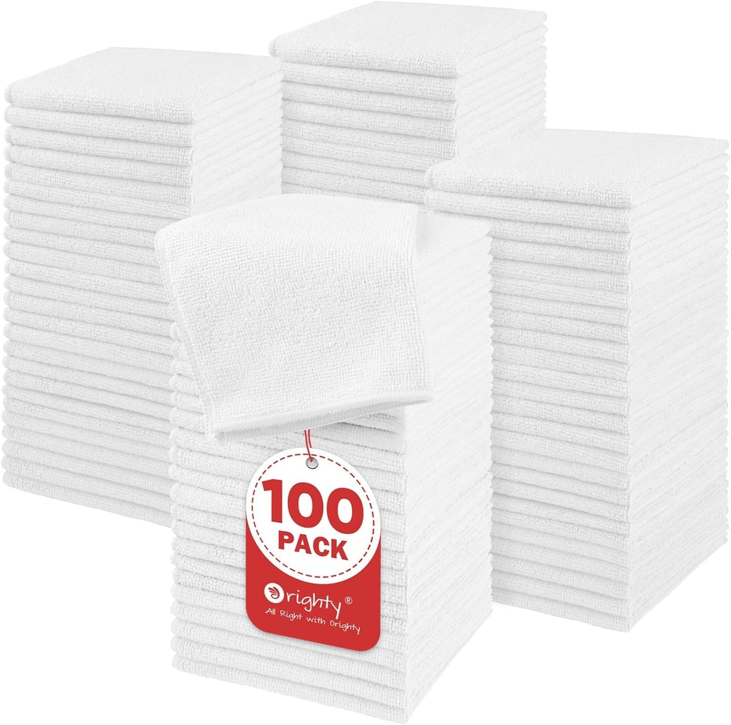 Microfiber Washcloths 20 Pack - Soft, Quick-Dry Face & Hand Towels for Travel, Gym, Spa | 11.5"x11.5", Black