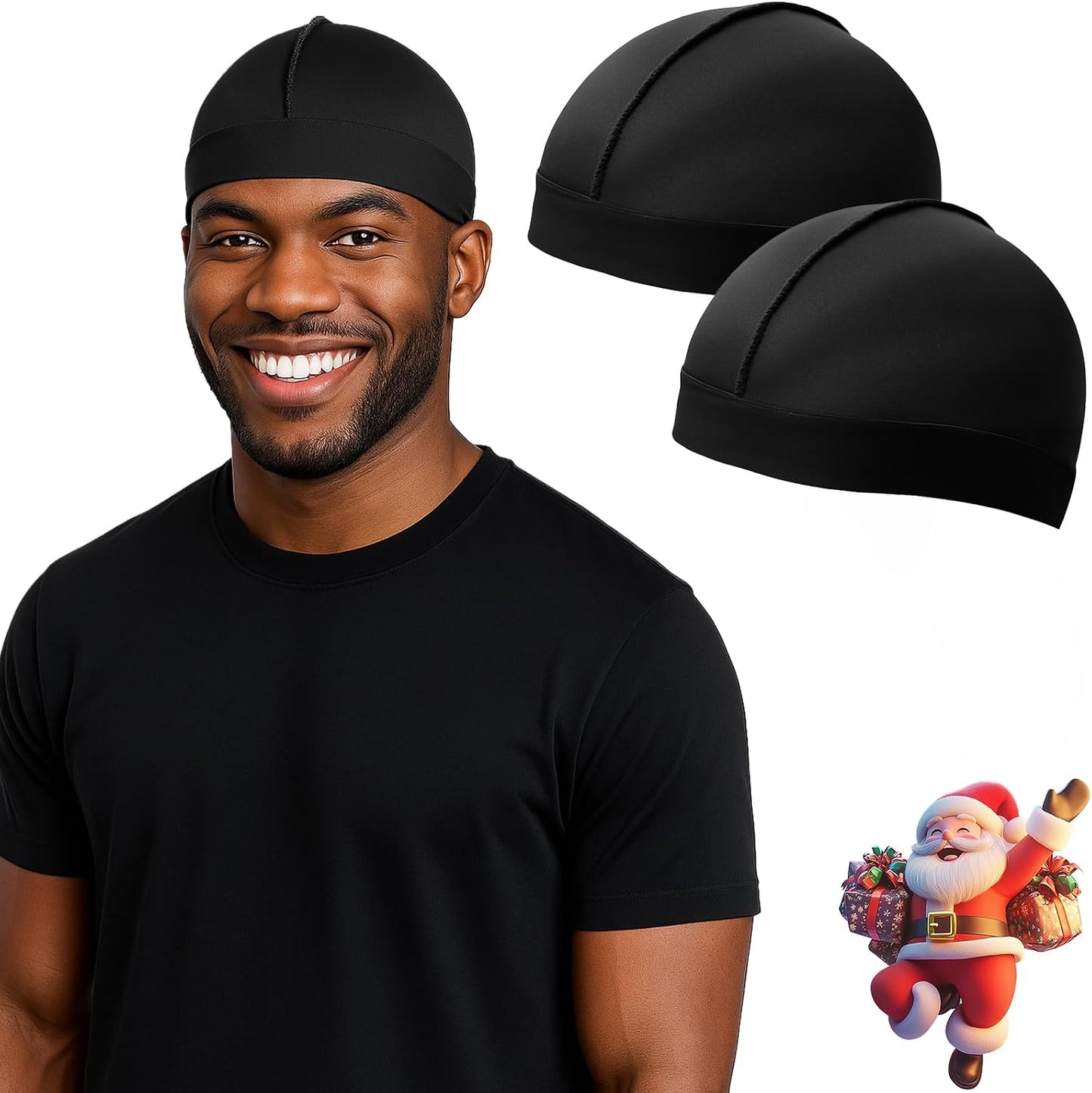 Adjustable Wave Caps for Men - Premium Elastic Stocking Cap for 360, 540, 720 Waves | Comfortable Fit