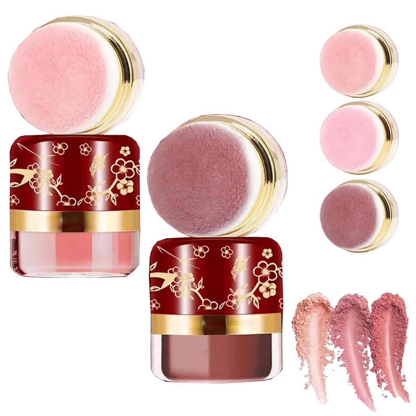 Effortless Radiance Blush Set - 3-Piece Makeup Kit with Built-In Mirror | Natural-Looking for All Skin Tones