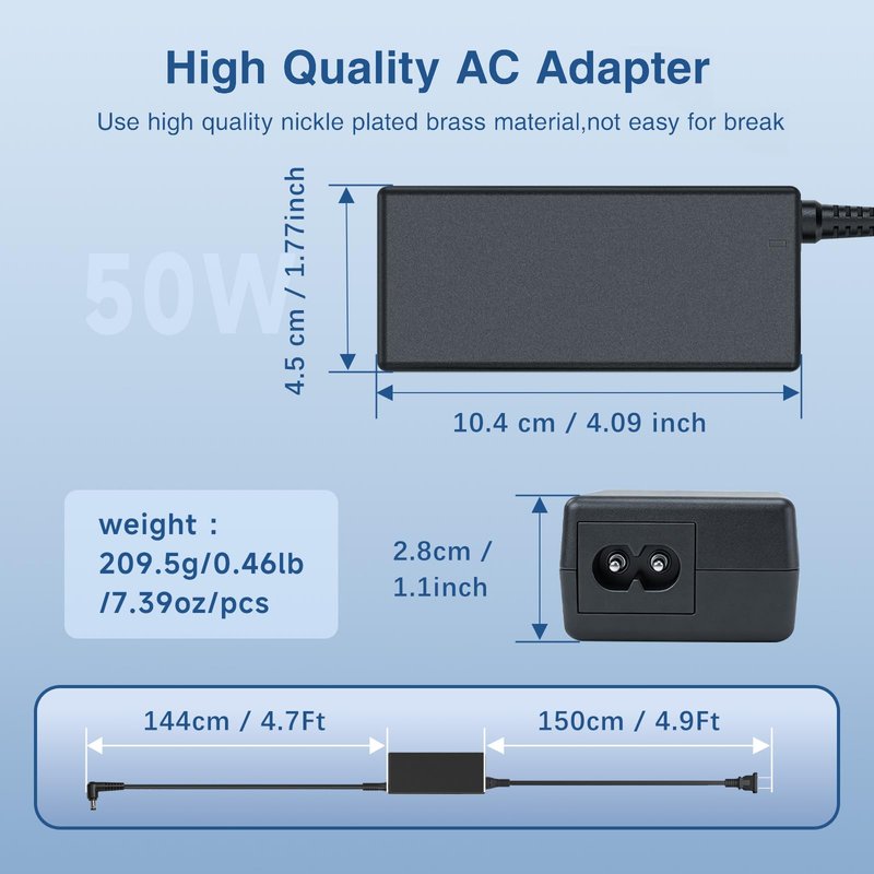 LIFKAHY Peloton Bike Power Cord Replacement, 50W 12V 4.17A AC Adapter Compatible with Peloton Model PLTN-RB1V1 PLTN-RB1VO PLTN-RB1VQ ATS050-TP121 Power Supply, 5.5mm x 2.5mm Connector