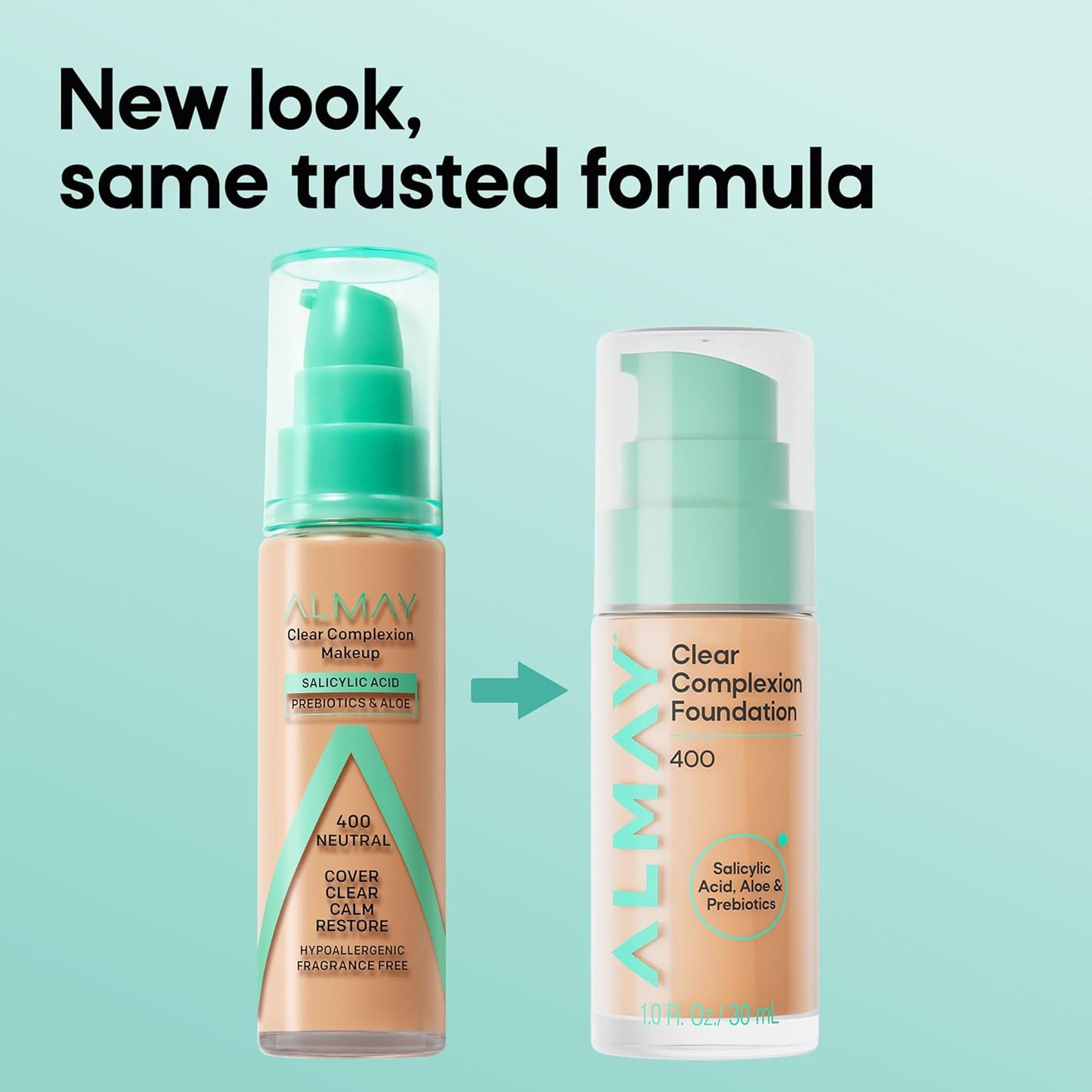 Almay Clear Complexion Foundation - Oil-Free Makeup for Acne-Prone Skin | Buildable Coverage, Soft-Matte Finish, 1 fl oz